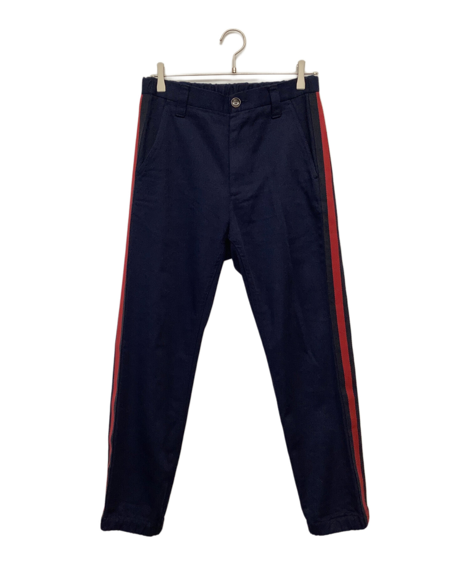 中古・古着通販】GUCCI (グッチ) サイドラインパンツ ネイビー サイズ 