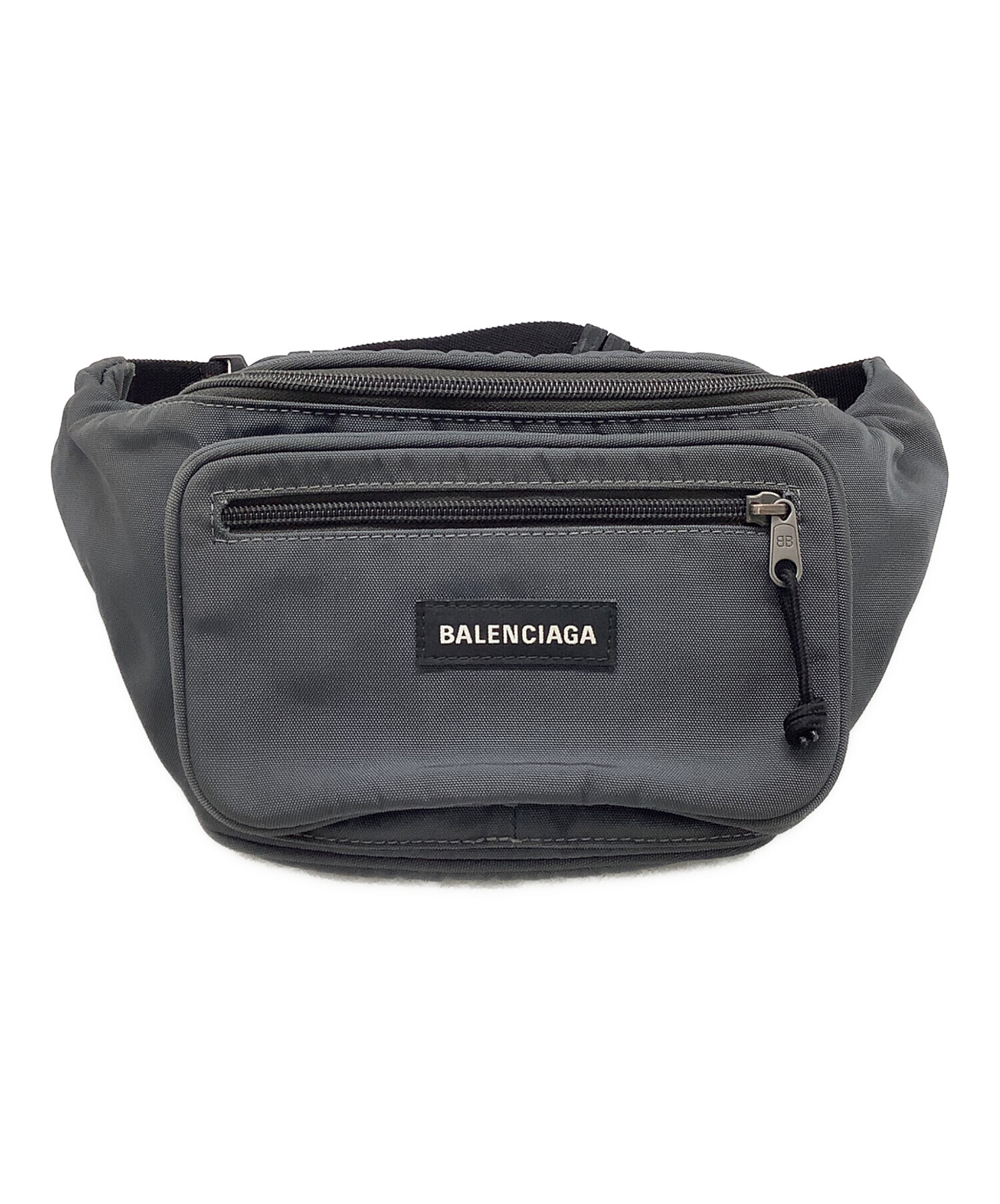 【美品】バレンシアガ SIGNATURE ベルトバッグ ウエストバッグ グレー 中古・古着通販】BALENCIAGA (バレンシアガ) ウエストバッグ グレー