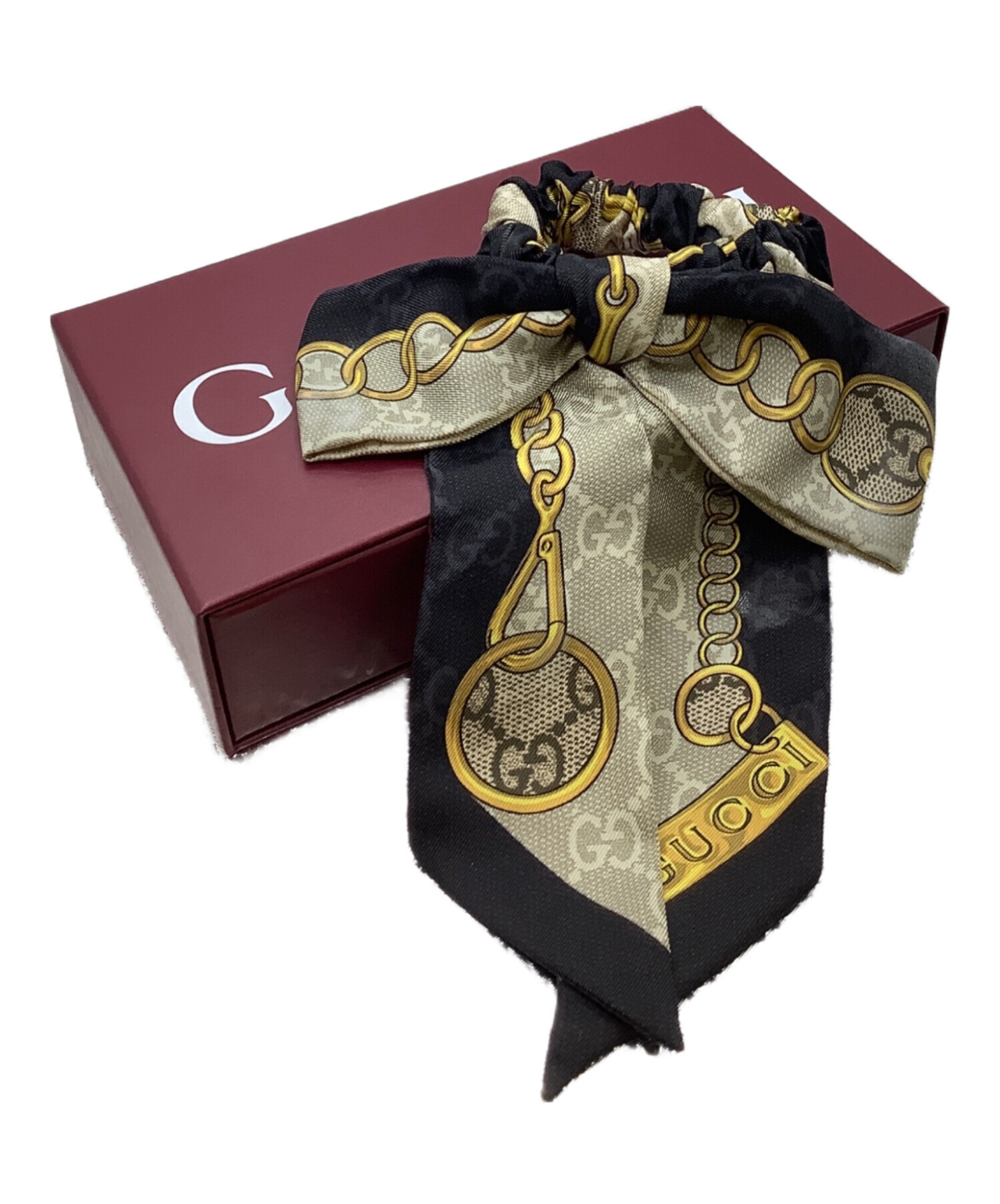 中古・古着通販】GUCCI (グッチ) ヘアゴム グレー×ネイビー｜ブランド