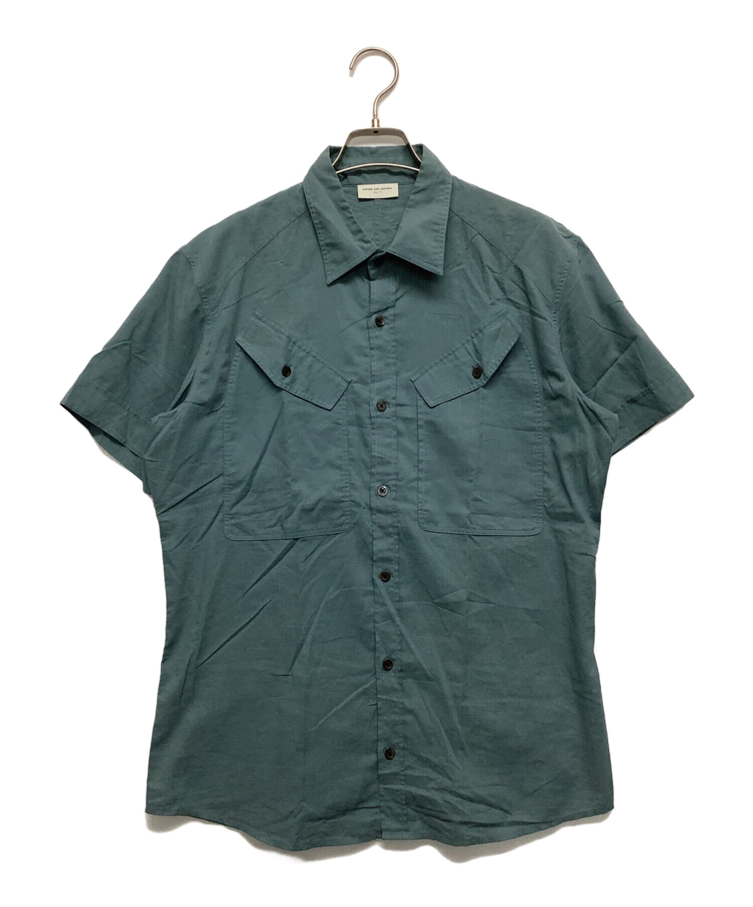 DRIES VAN NOTEN ドリスヴァンノッテン カジュアルシャツ XS 緑 【古着】【中古】【送料無料】 中古・古着通販】DRIES VAN NOTEN (ドリスヴァンノッテン) 半袖シャツ