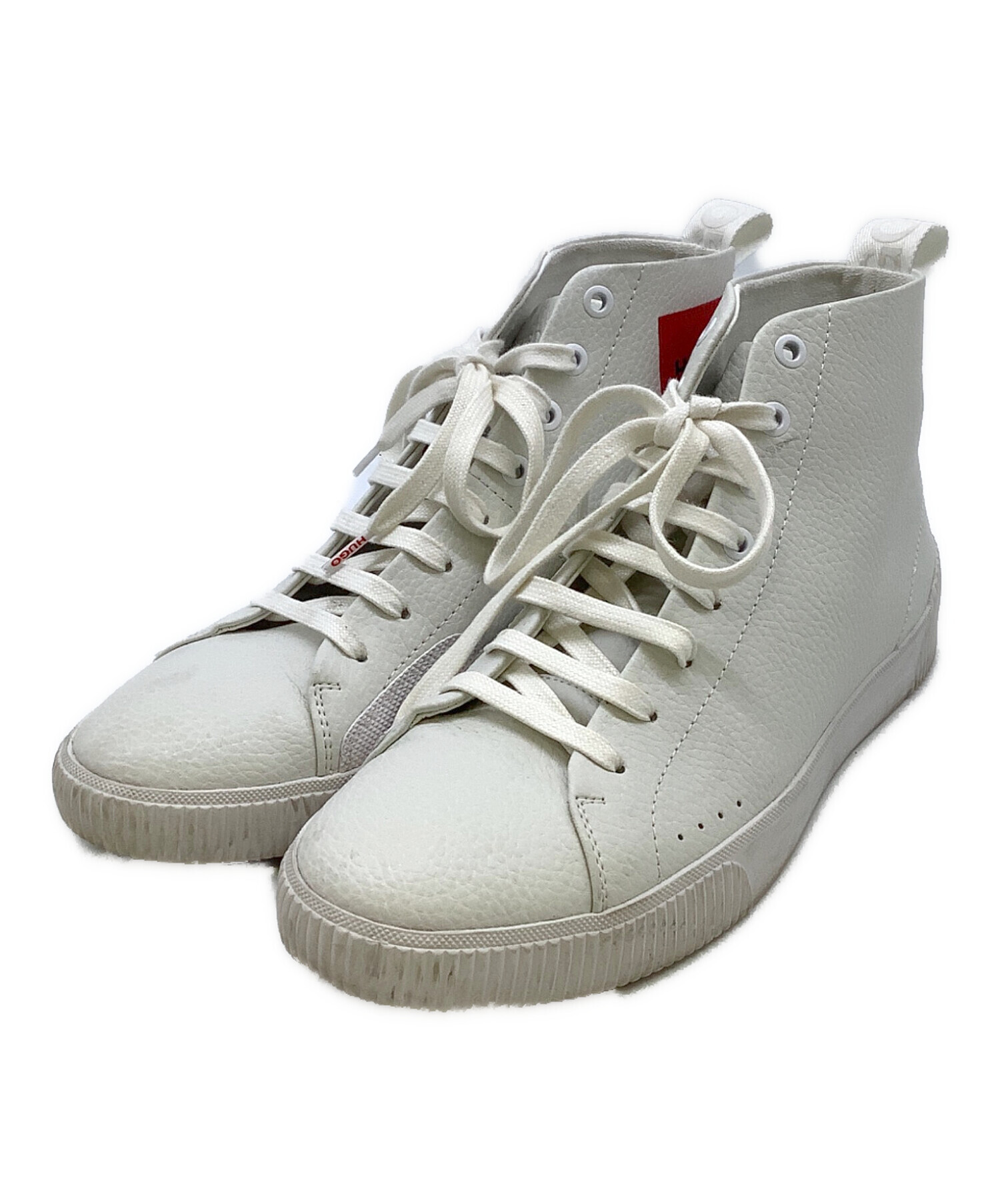 美品♪ヒューゴボス バックロゴタン ハイカット メンズスニーカー 42(約27 中古・古着通販】HUGO (ヒューゴ ボス) ハイカットスニーカー ホワイト