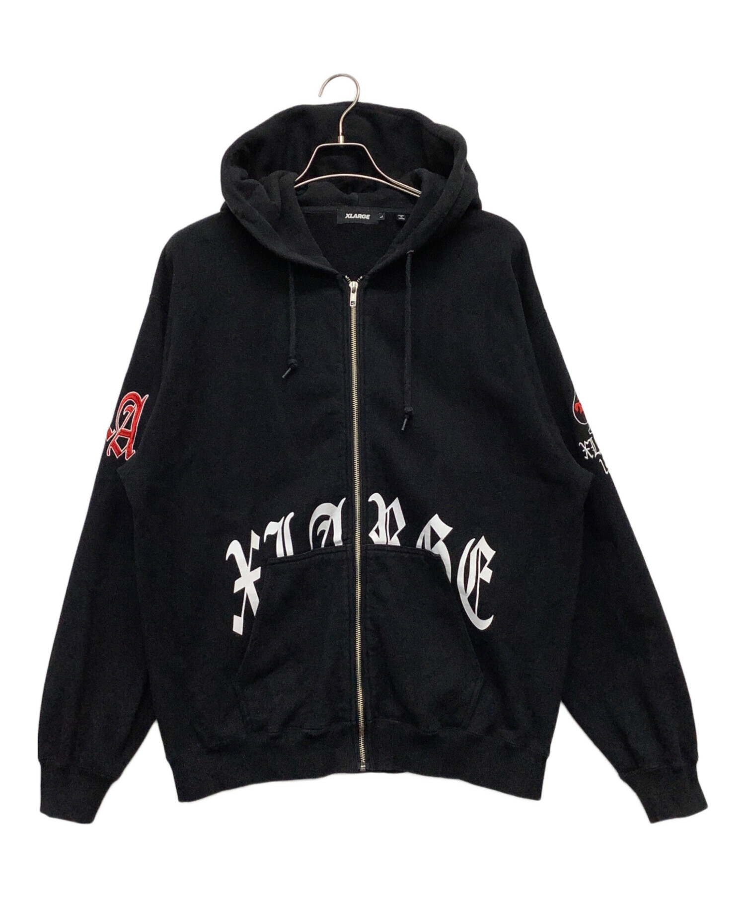 フルジップパーカー ラージ パーカー XLARGE ラインストーンフルジップ