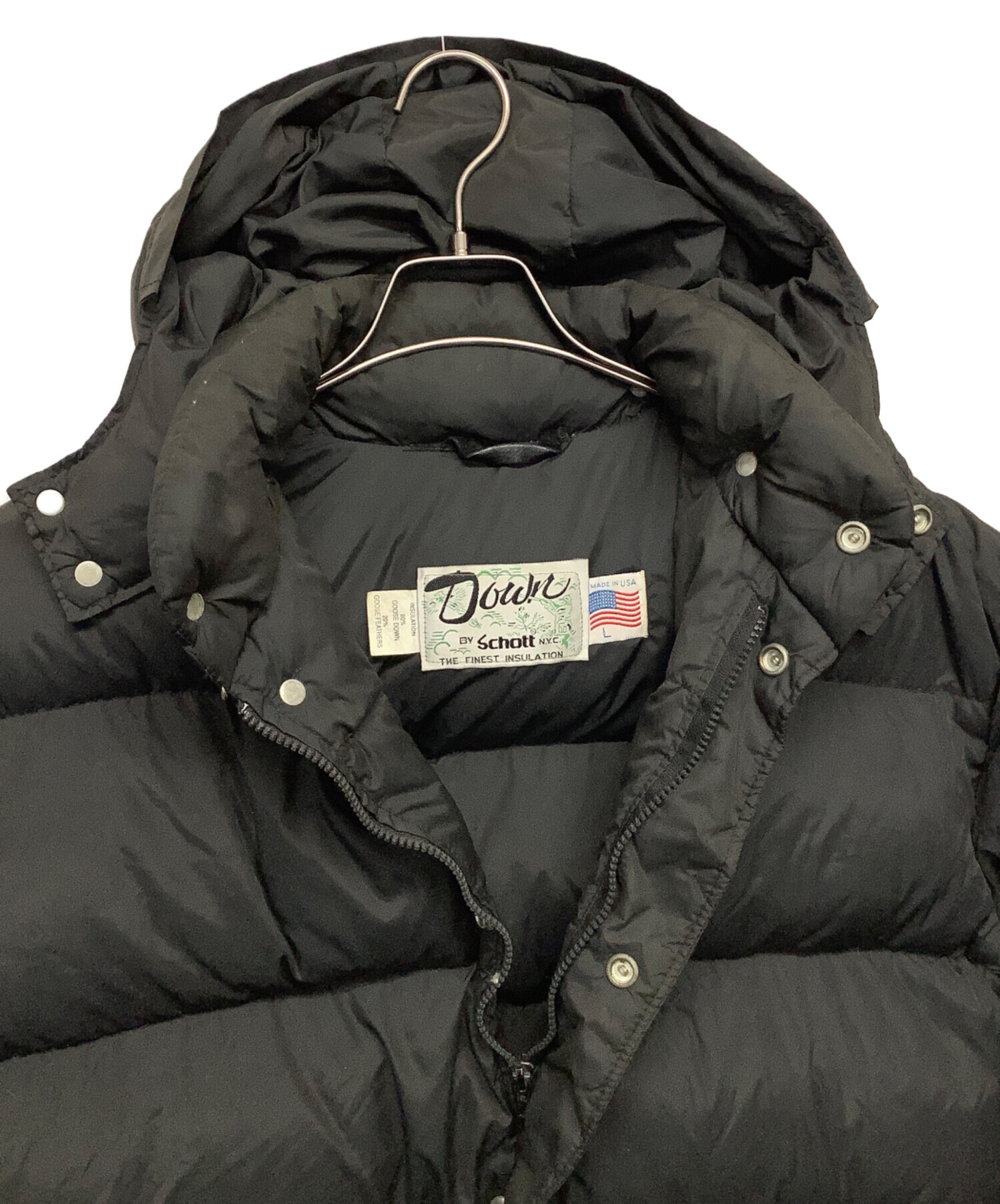 中古・古着通販】Schott (ショット) ダウンジャケット ブラック サイズ 