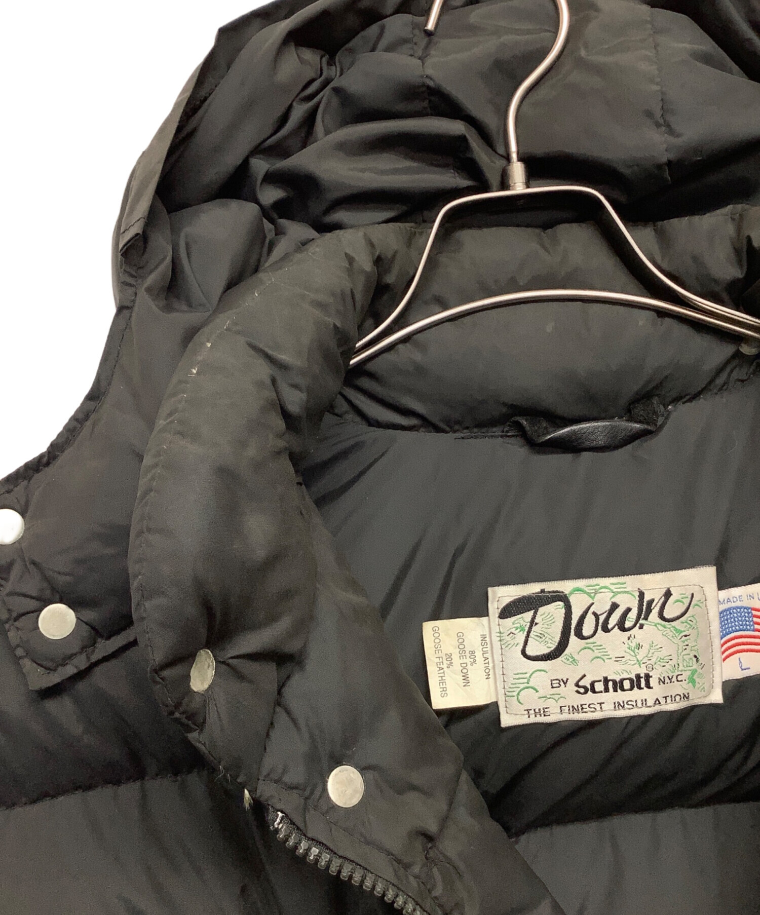 中古・古着通販】Schott (ショット) ダウンジャケット ブラック サイズ 
