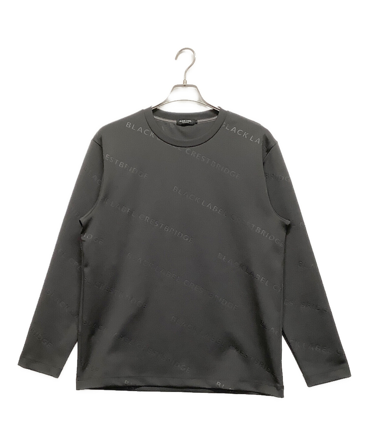 【袖CBチェック】ブラックレーベルクレストブリッジ カットソー ブラック M BLACK BLACK LABEL CRESTBRIDGE 長袖カットソー M チェック LABEL