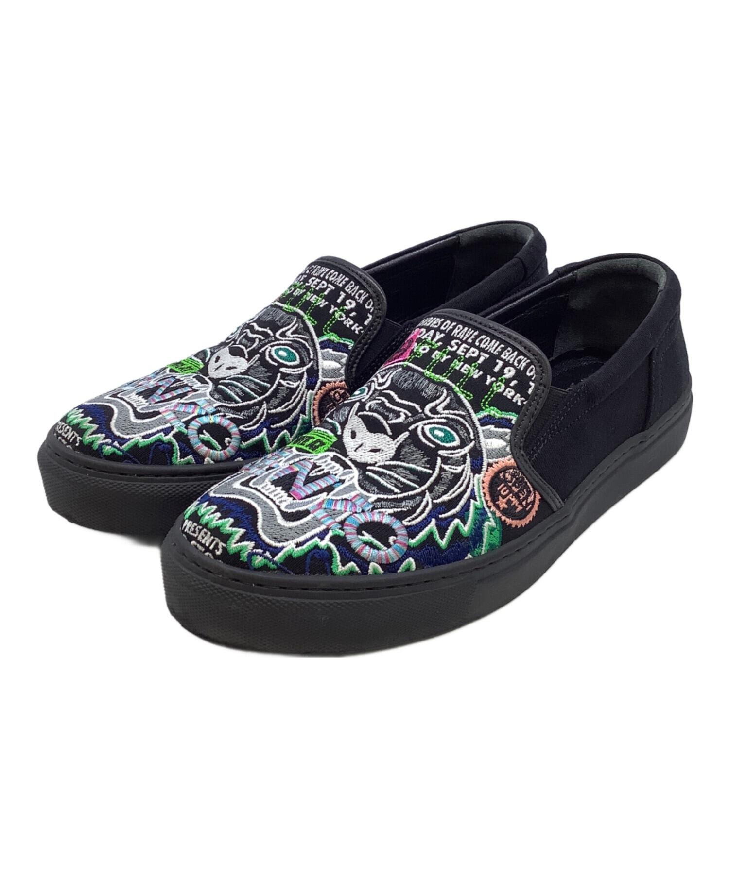 中古・古着通販】KENZO (ケンゾー) スリッポン ブラック マルチカラー 
