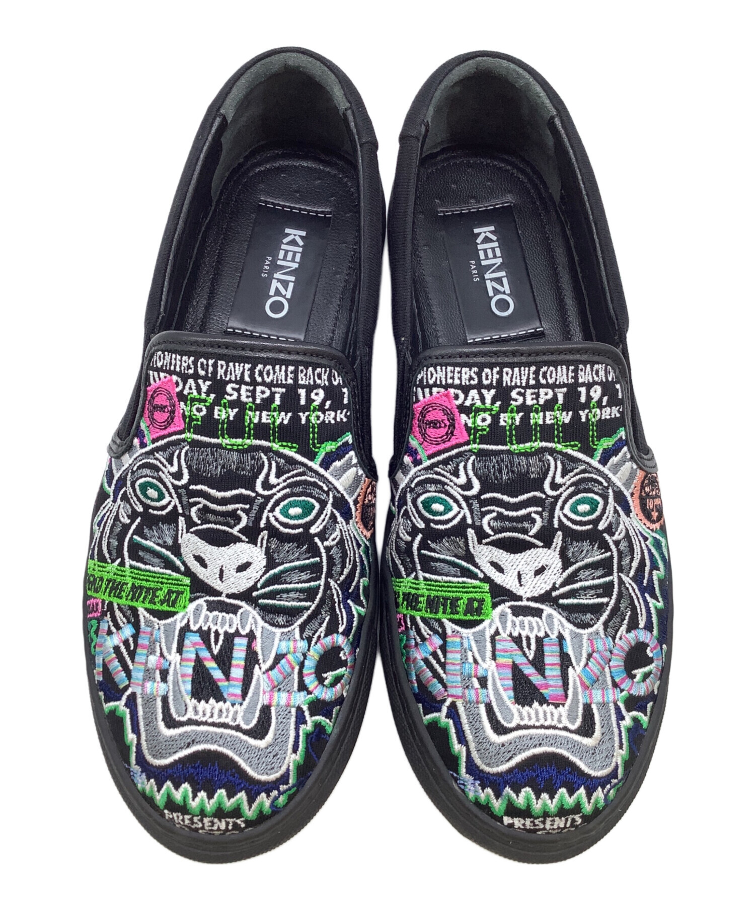 中古・古着通販】KENZO (ケンゾー) スリッポン ブラック マルチカラー 