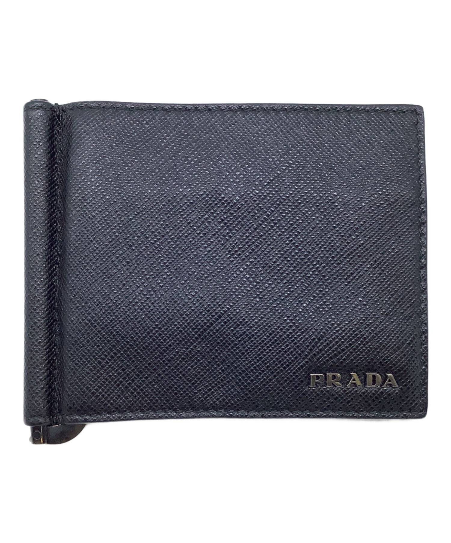 中古・古着通販】PRADA (プラダ) 2つ折り財布 ブラック｜ブランド
