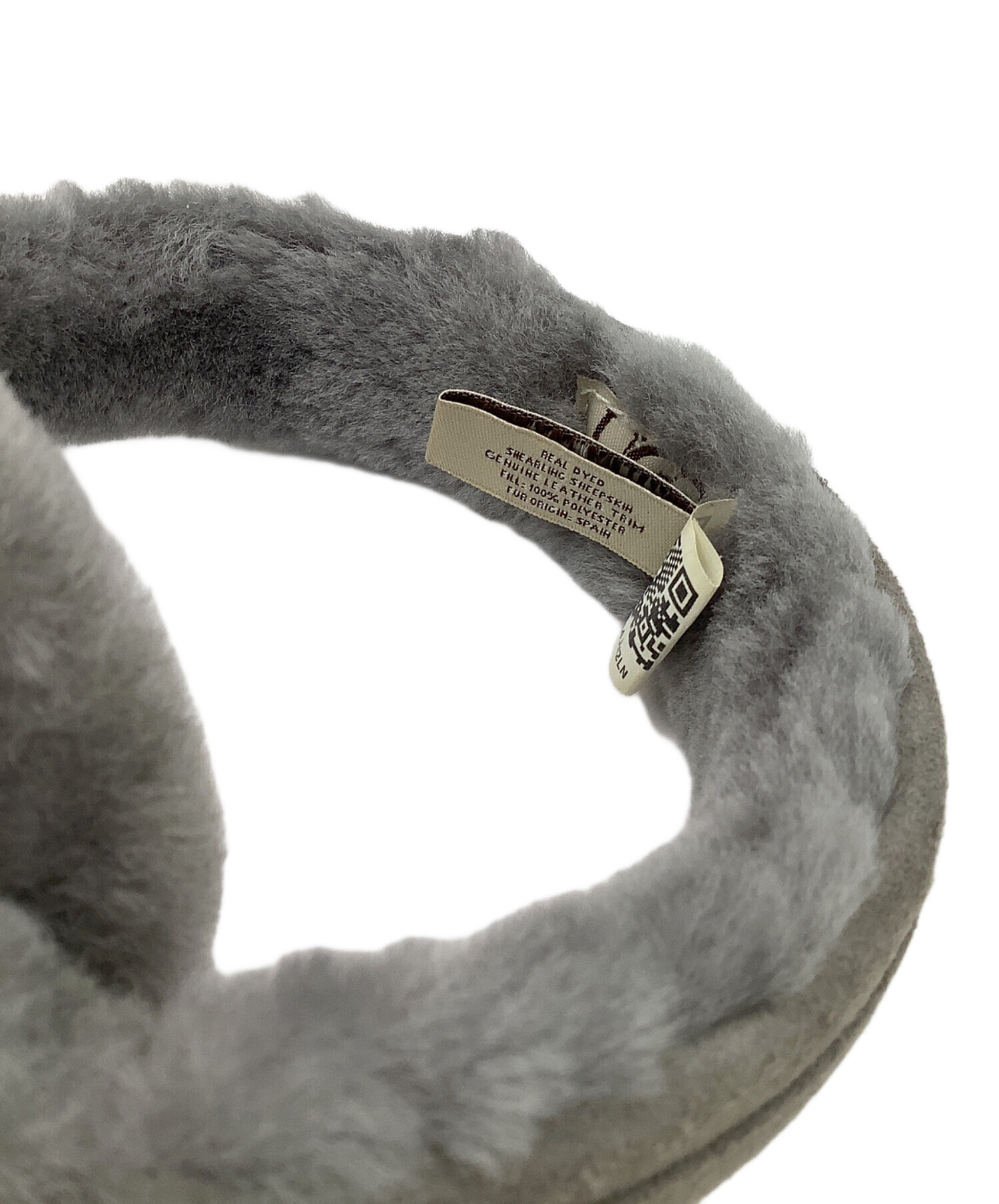 UGG グレー ファー イヤーマフ アグ オーストラリア UGG australia 耳当て イヤーマフ ロゴ 羊革