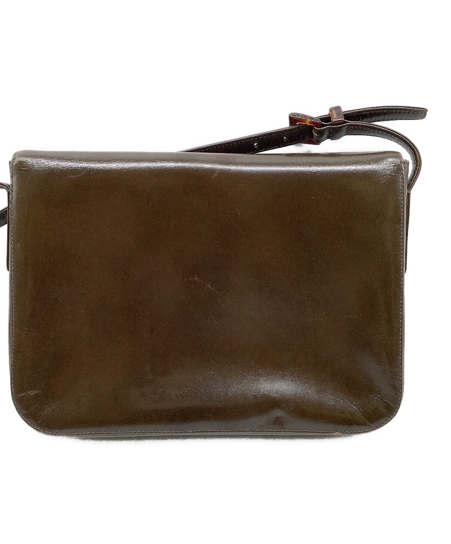 PRADA ヴィンテージ レザー ショルダーバッグ ブラウン 中古・古着通販】PRADA (プラダ) ショルダーバッグ ブラウン｜ブランド