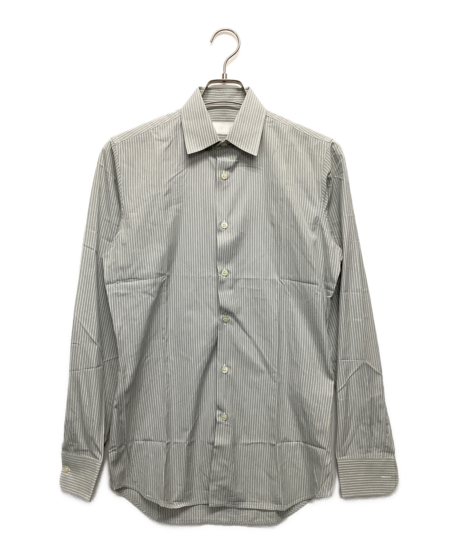 中古・古着通販】PRADA (プラダ) 長袖シャツ グレー×ホワイト サイズ 