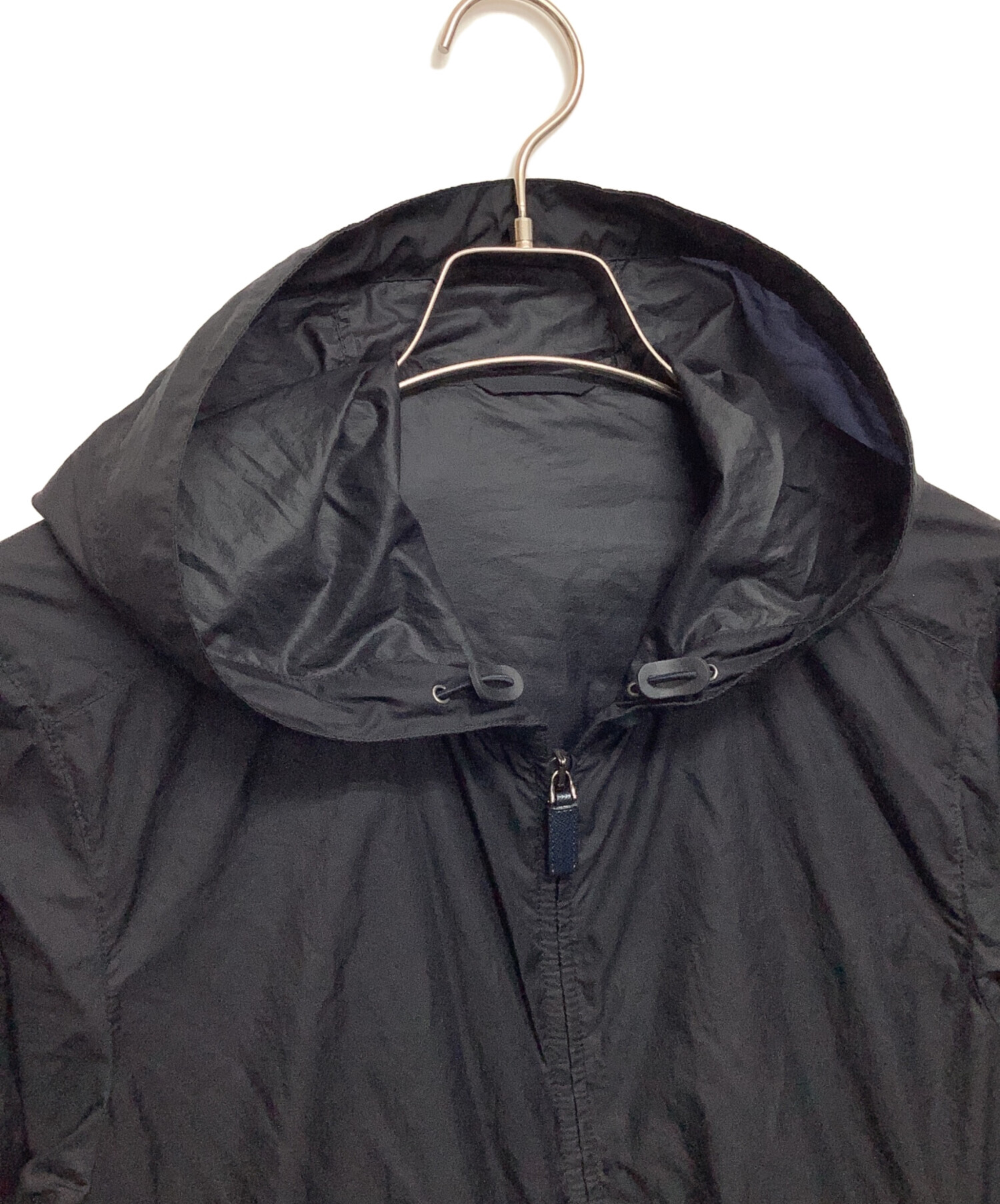 中古・古着通販】PRADA (プラダ) ナイロンジップパーカー ブラック 