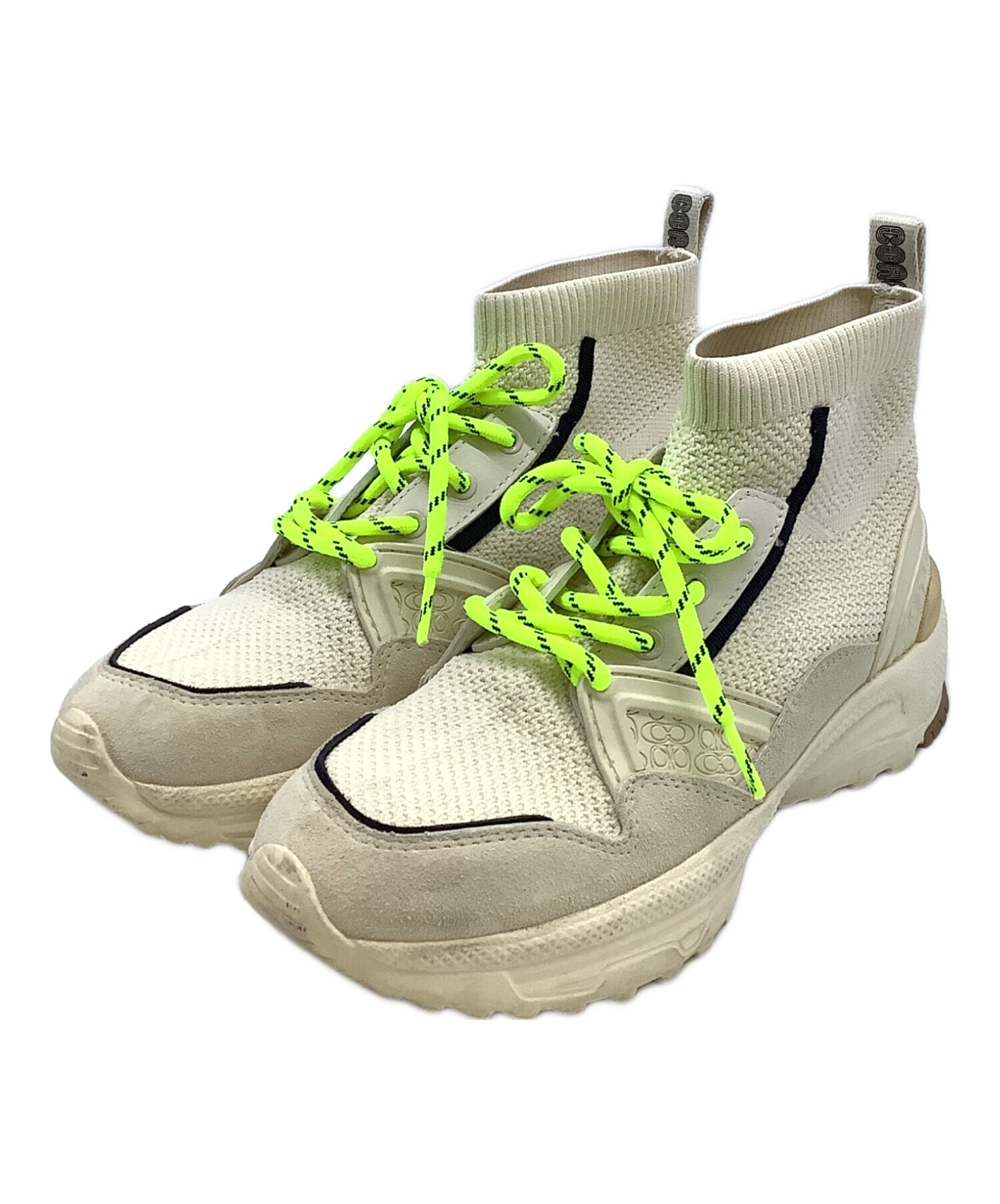 中古・古着通販】COACH (コーチ) ハイカットスニーカー ベージュ