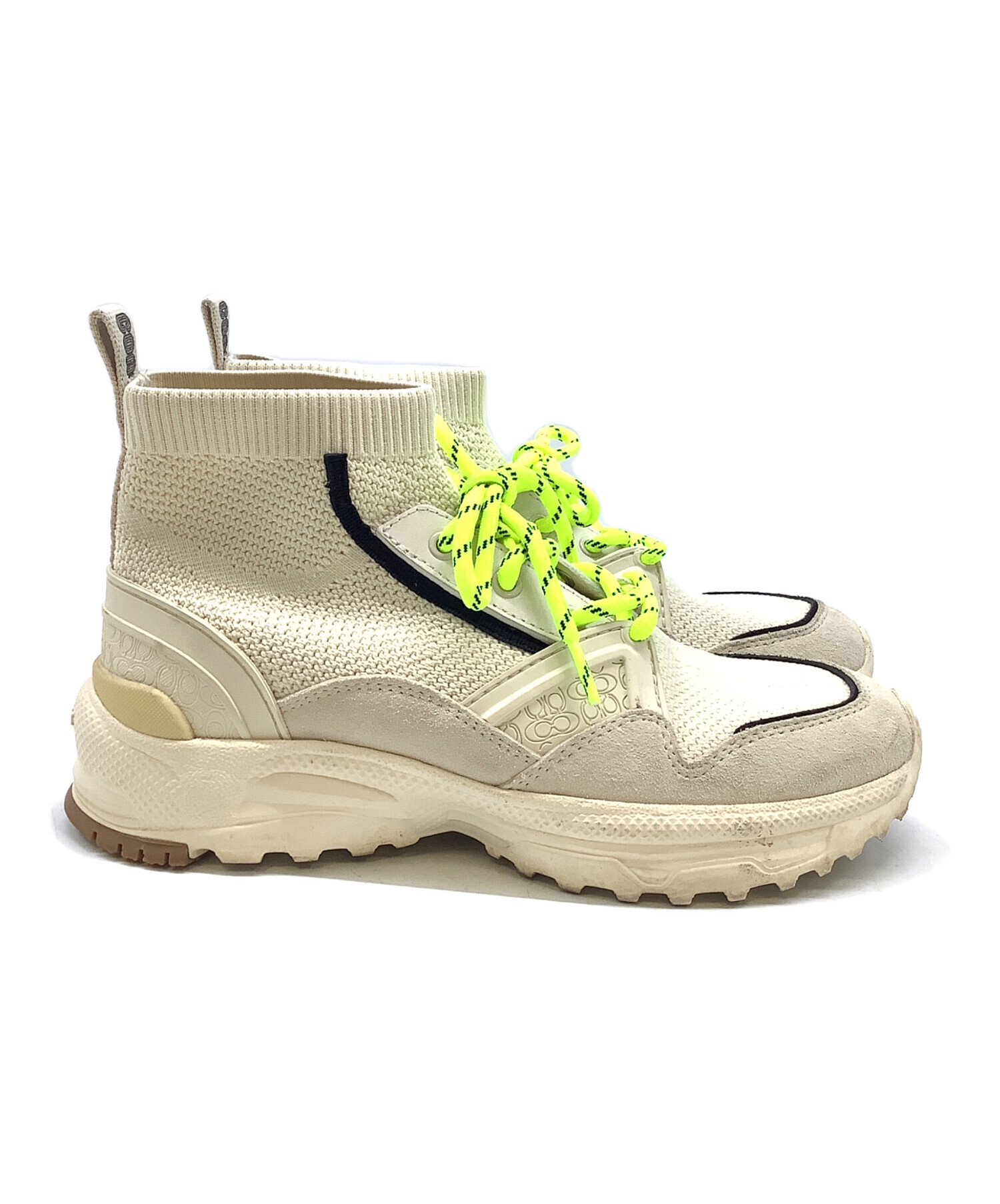 中古・古着通販】COACH (コーチ) ハイカットスニーカー ベージュ