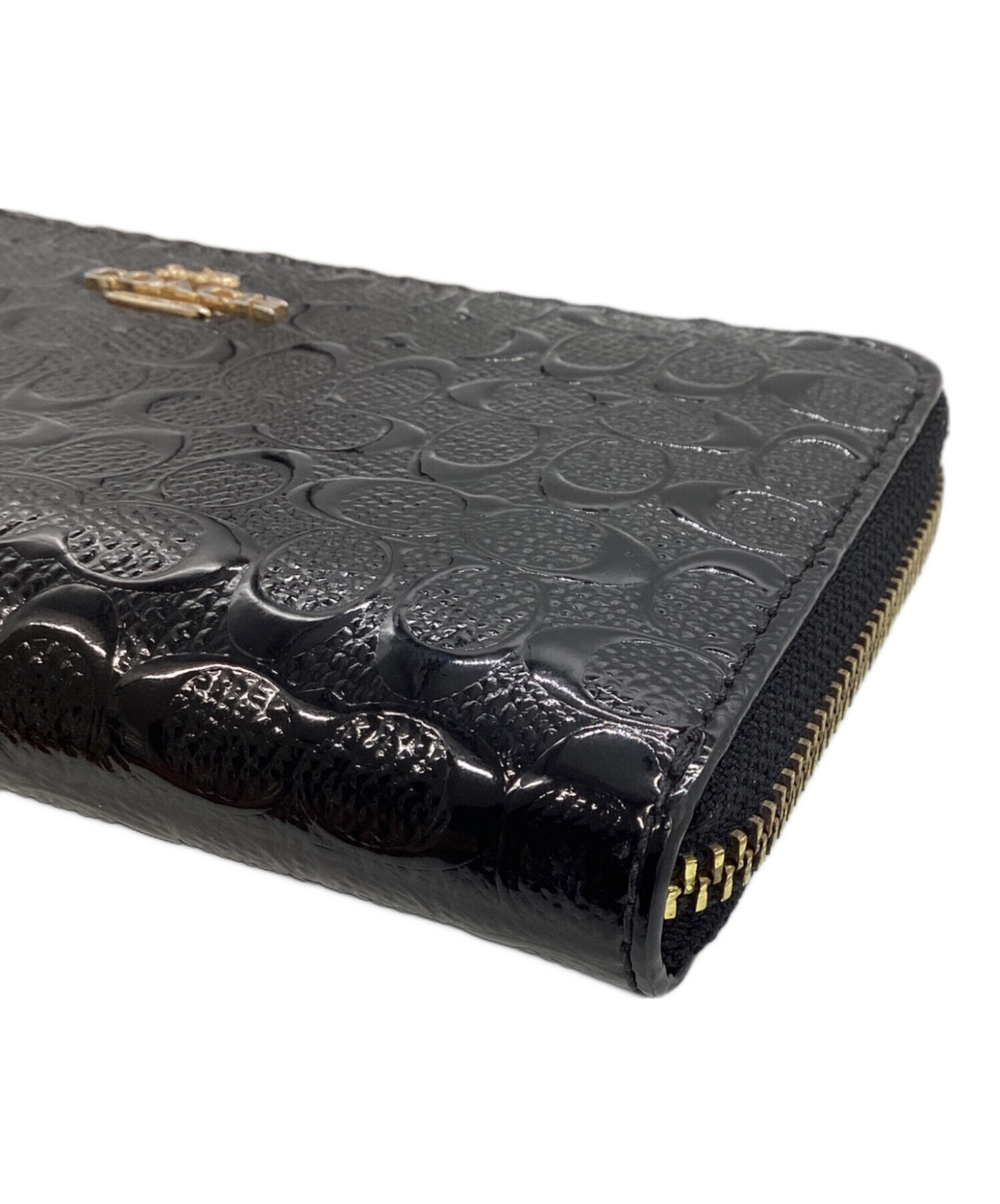 中古・古着通販】COACH (コーチ) ラウンドファスナー財布 ブラック