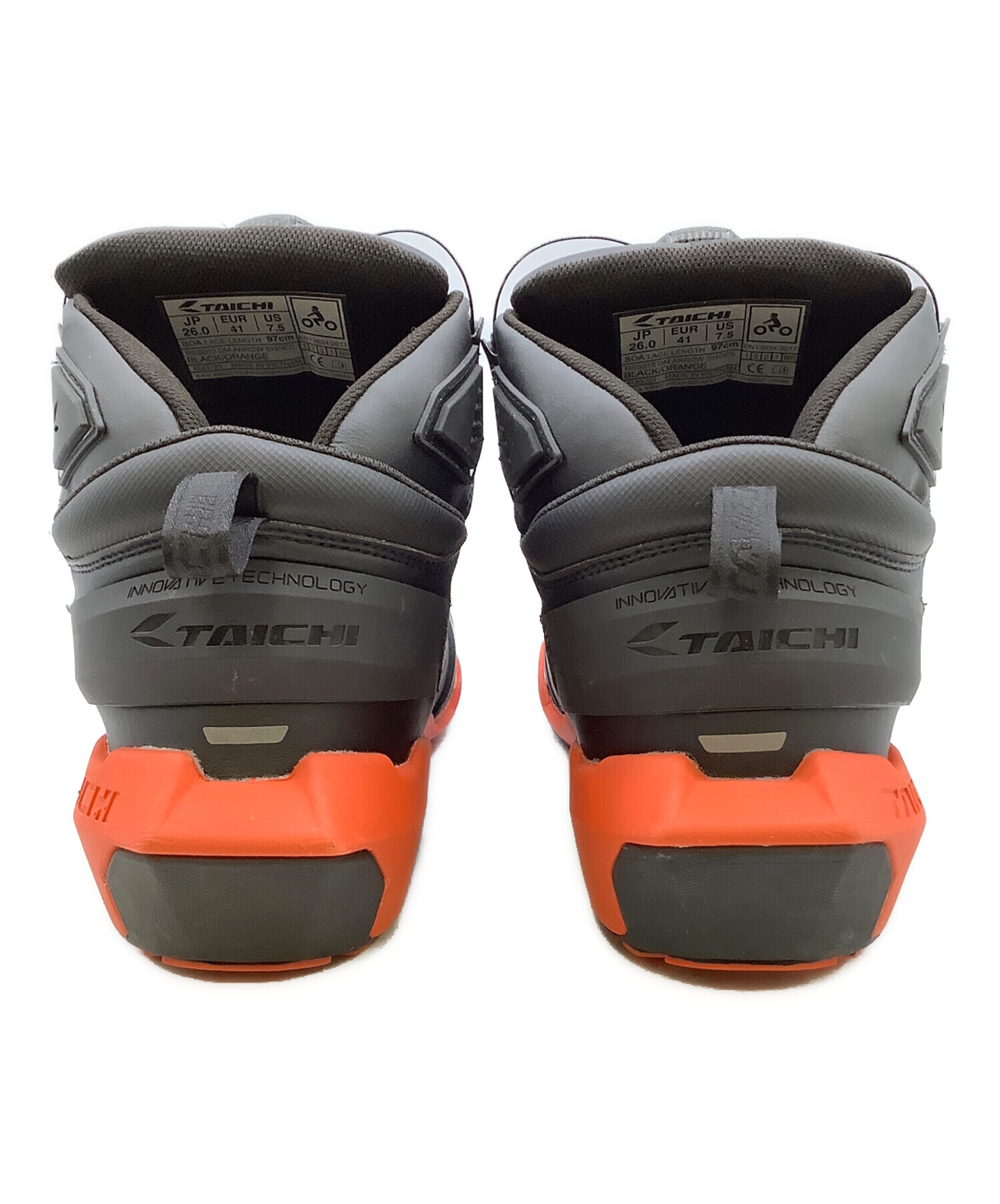 中古・古着通販】TAICHI (タイチ) バイクシューズ ブラック×レッド