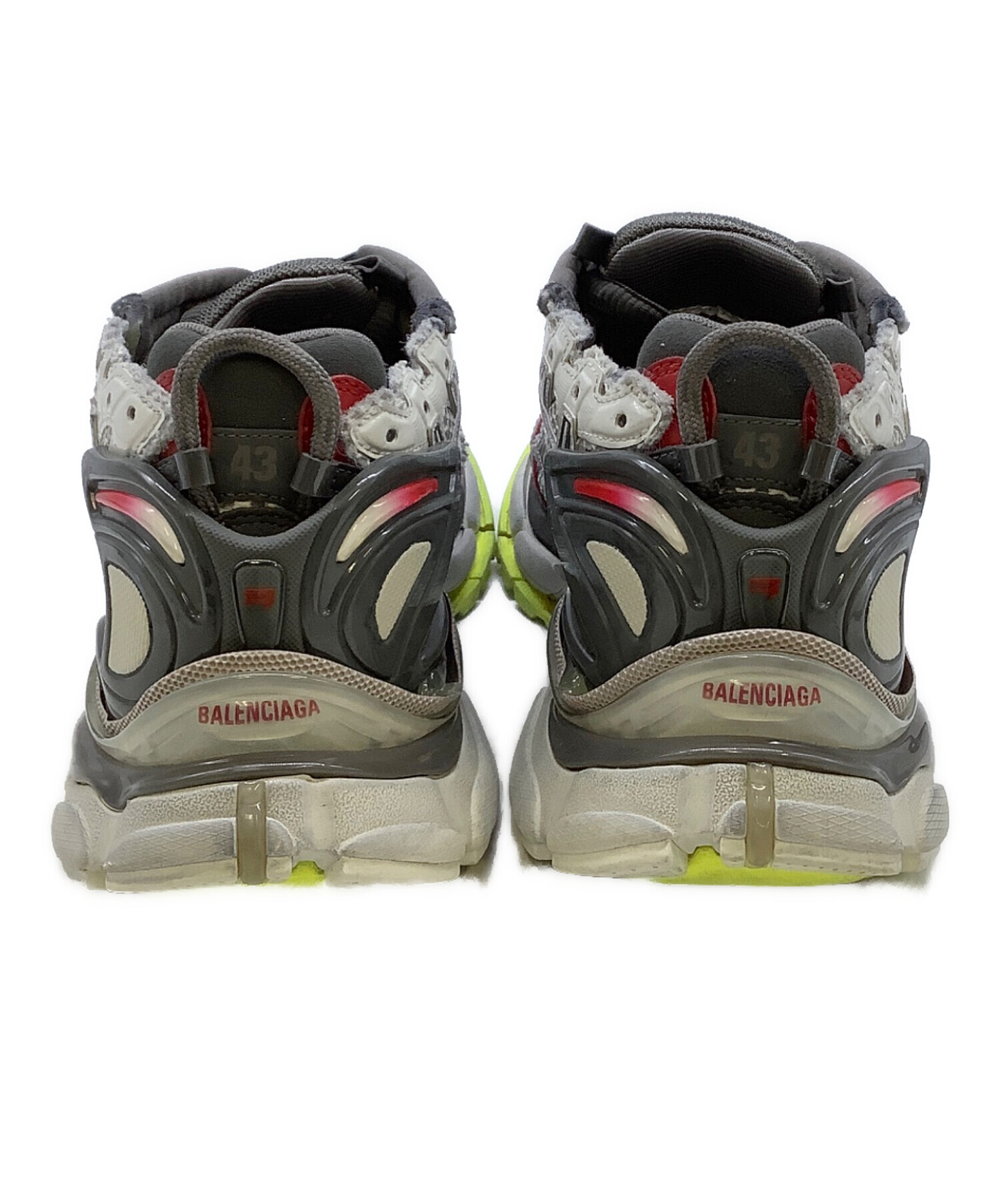 BALENCIAGA グレー レッド スニーカー BALENCIAGA グレー/レッド スニーカー