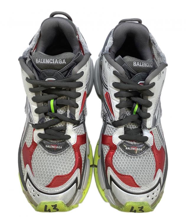 BALENCIAGA グレー レッド スニーカー 中古・古着通販】BALENCIAGA (バレンシアガ) スニーカー グレー×レッド