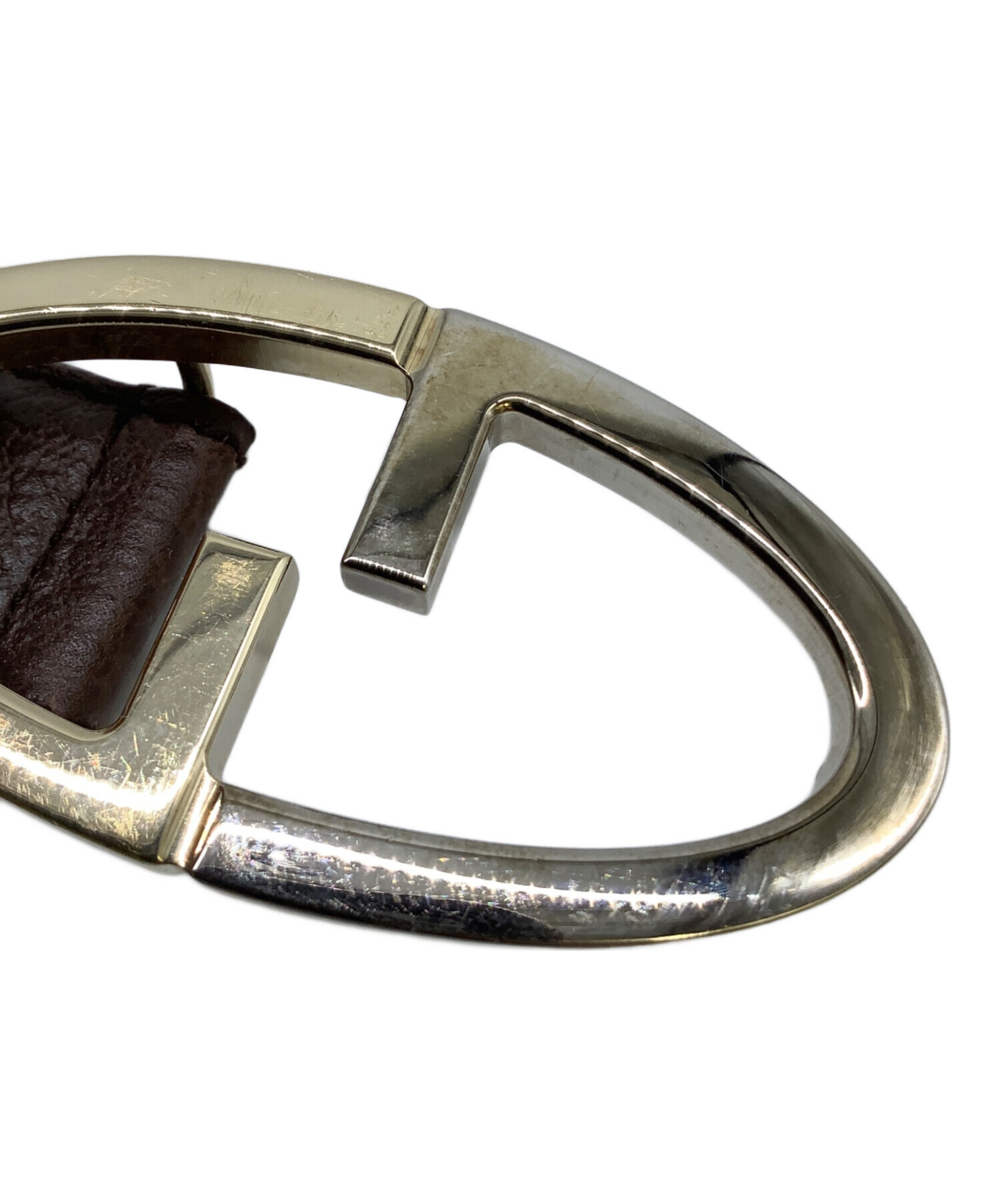 中古・古着通販】GUCCI (グッチ) レザーベルト GGオーバルロゴバックル