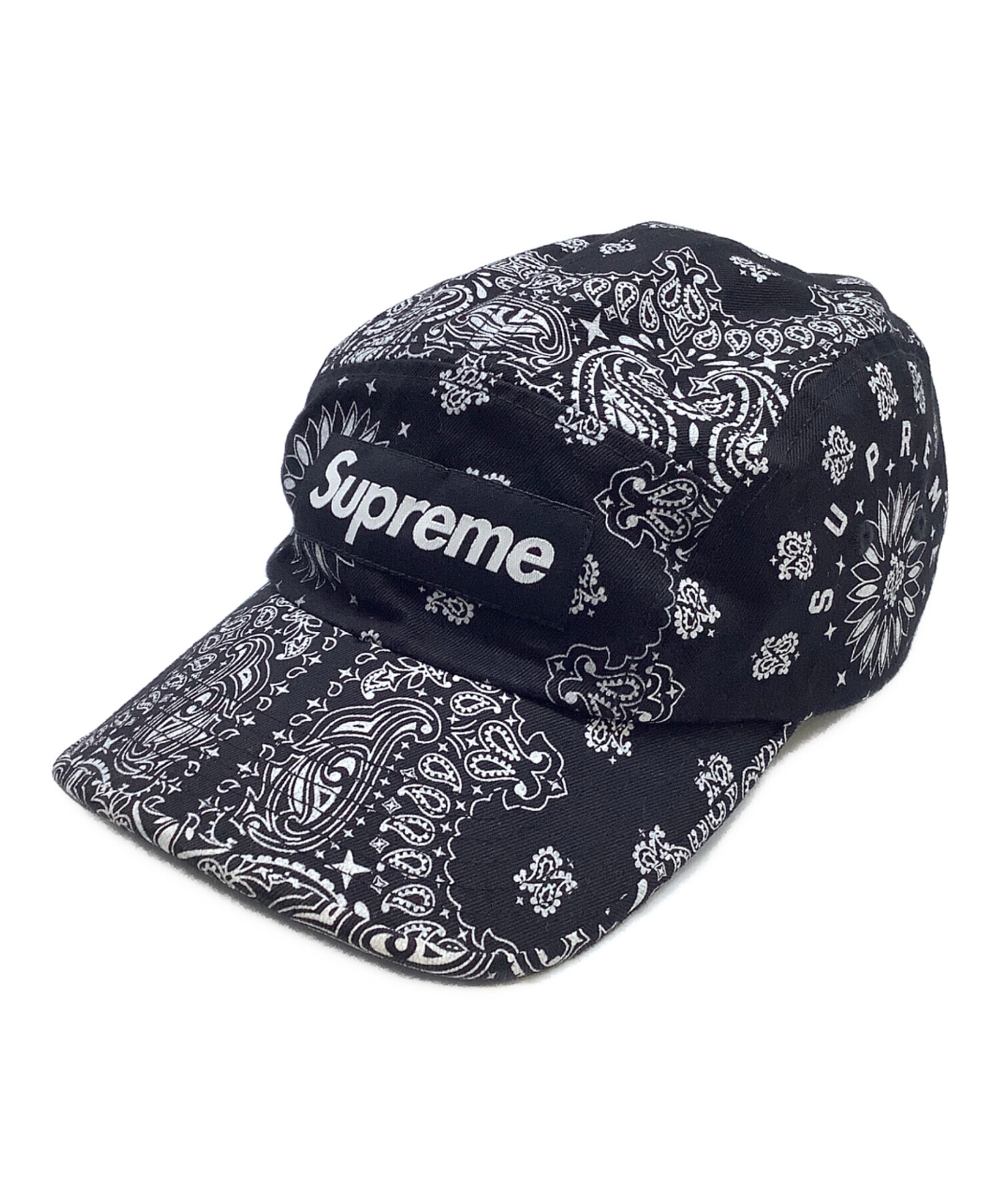 Supreme Bandana Camp Cap ブラック 中古・古着通販】SUPREME (シュプリーム) Bandana Camp Cap ブラック