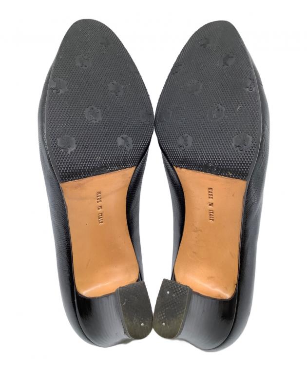 中古・古着通販】Ferragamo (フェラガモ) ヒールローファー ブラック