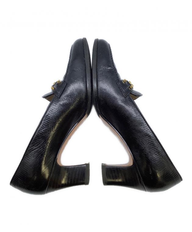 中古・古着通販】Ferragamo (フェラガモ) ヒールローファー ブラック