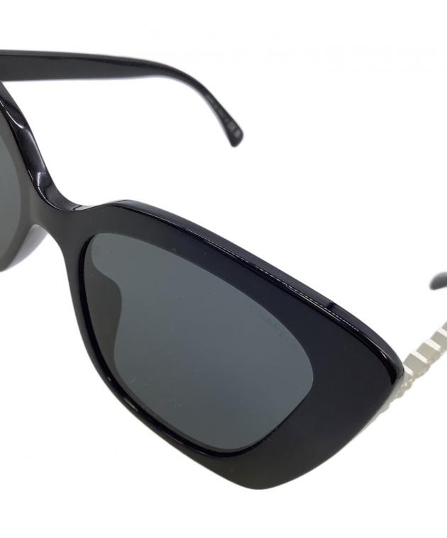 CHANEL ブラックサングラス 5336 未使用 中古・古着通販】CHANEL (シャネル) サングラス ブラック×ホワイト