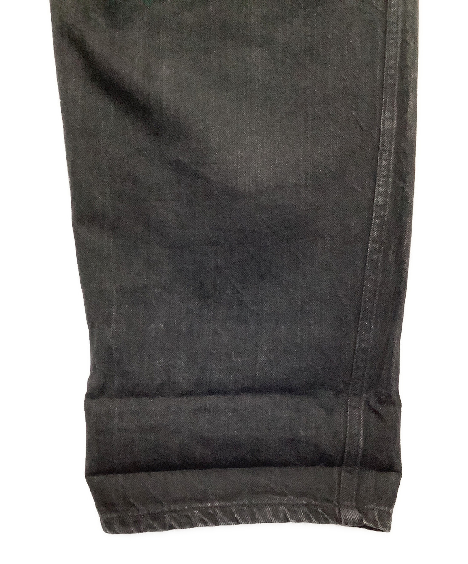 中古・古着通販】COMOLI (コモリ) ベルテッドデニムパンツ ブラック