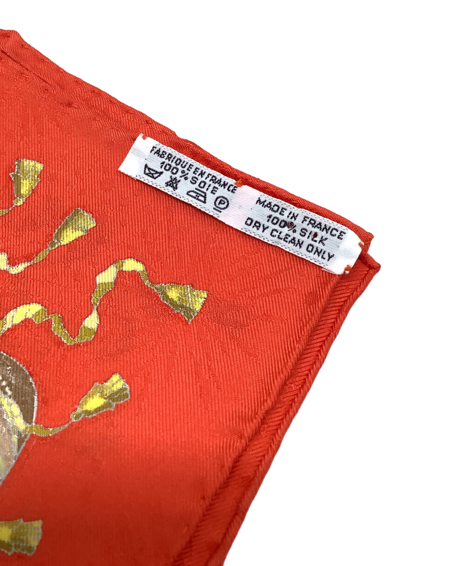 中古・古着通販】HERMES (エルメス) シルクスカーフ レッド×ホワイト