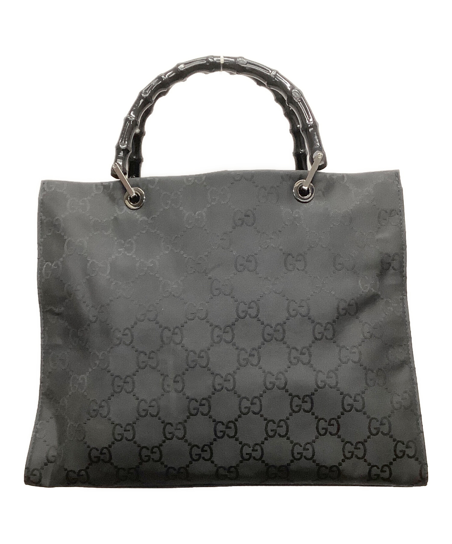 中古・古着通販】GUCCI (グッチ) バンブーハンドバッグ ブラック