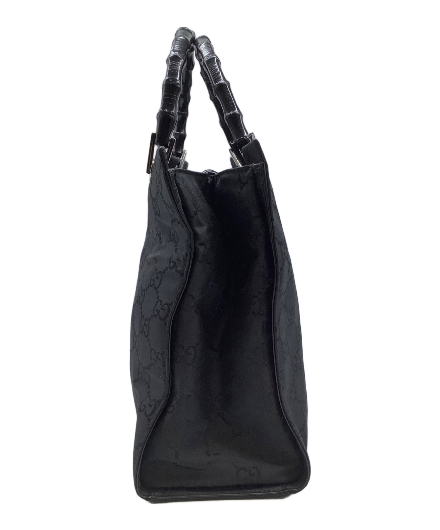 中古・古着通販】GUCCI (グッチ) バンブーハンドバッグ ブラック