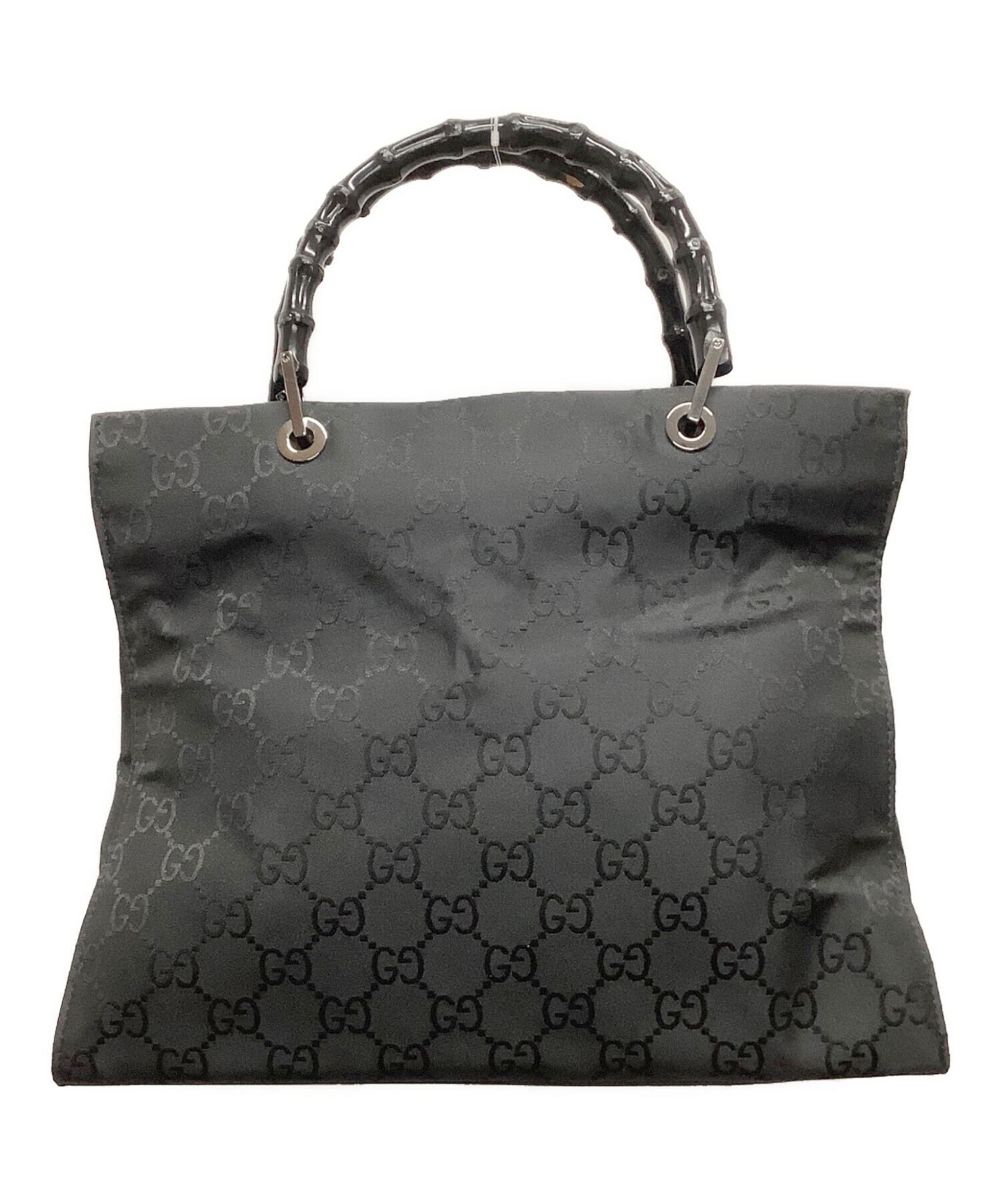 中古・古着通販】GUCCI (グッチ) バンブーハンドバッグ ブラック