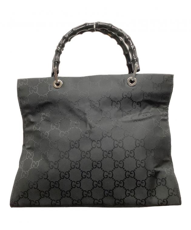 中古・古着通販】GUCCI (グッチ) バンブーハンドバッグ ブラック