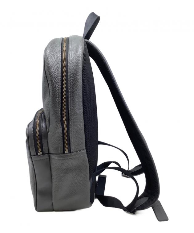 未使用保管品 コーチ ターナー リュック バックパック ペプルレザー グレー 中古・古着通販】COACH (コーチ) リュック グレー×ブルー｜ブランド