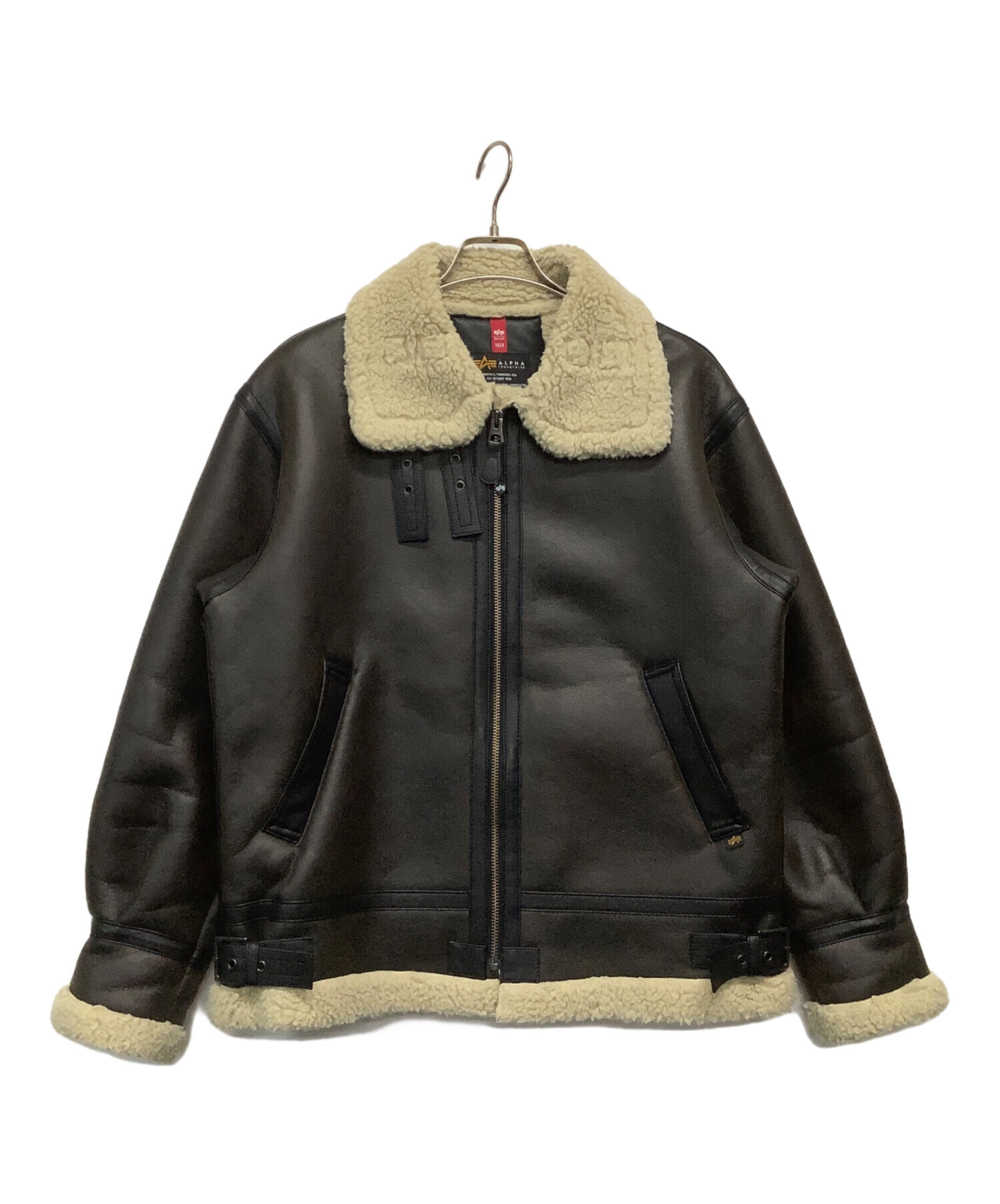 ALPHA フェイクムートンジャケット 中古・古着通販】ALPHA (アルファ) フェイクムートンジャケット
