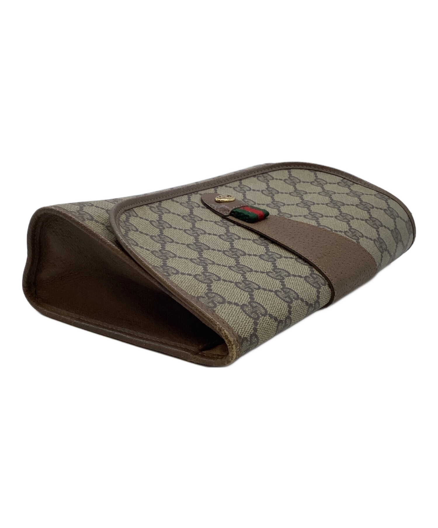 GUCCI ベージュ クラッチバッグ 中古・古着通販】GUCCI (グッチ) クラッチバッグ ベージュ×ブラウン
