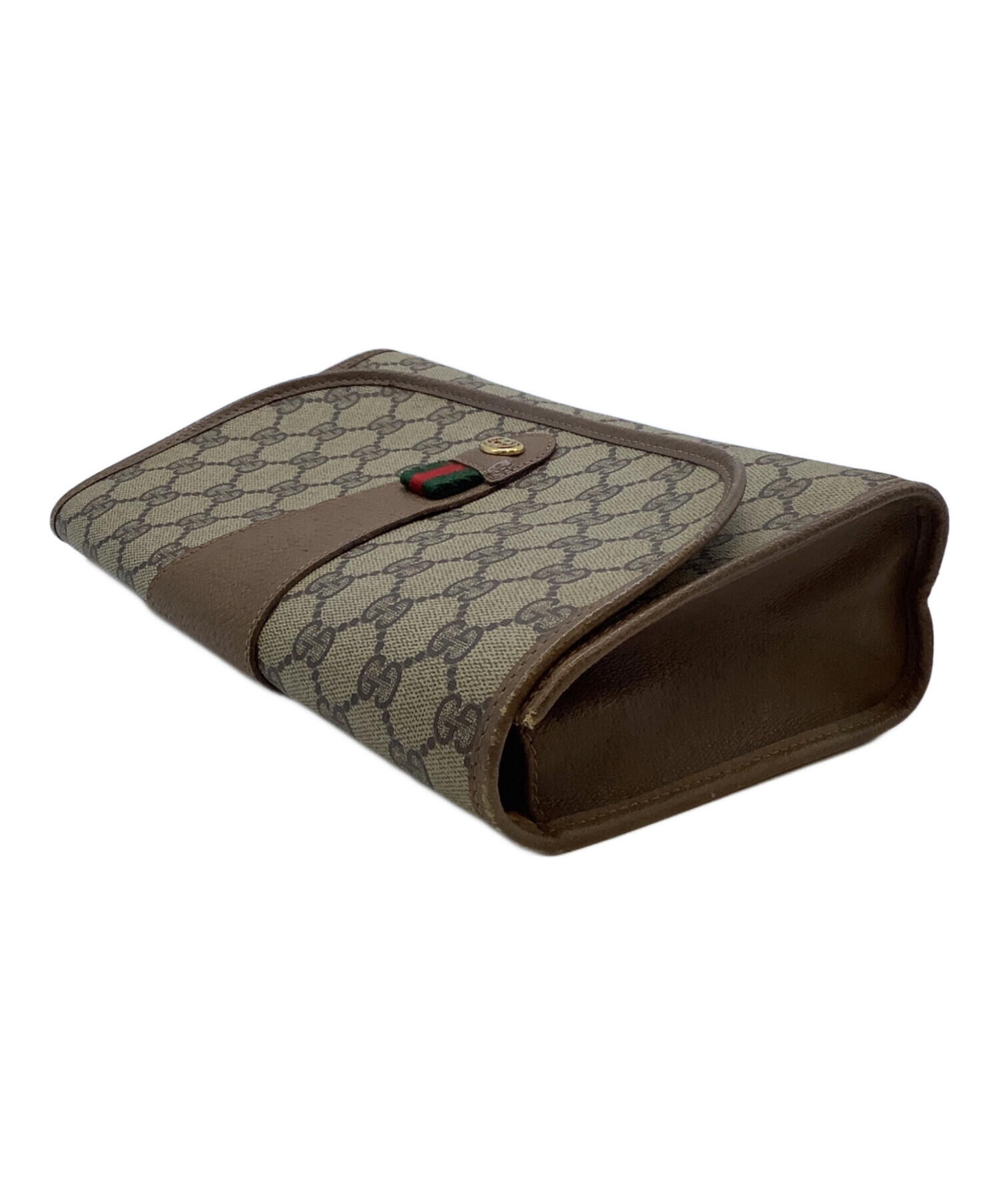 中古・古着通販】GUCCI (グッチ) クラッチバッグ ベージュ×ブラウン