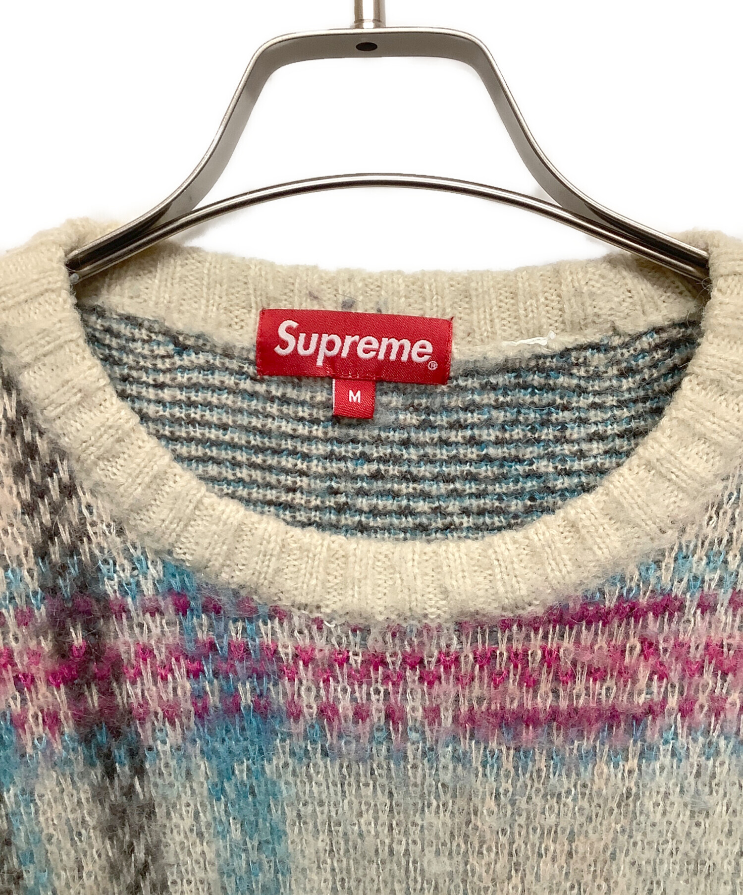 中古・古着通販】Supreme (シュプリーム) 厚手ニット ベージュ×ピンク 