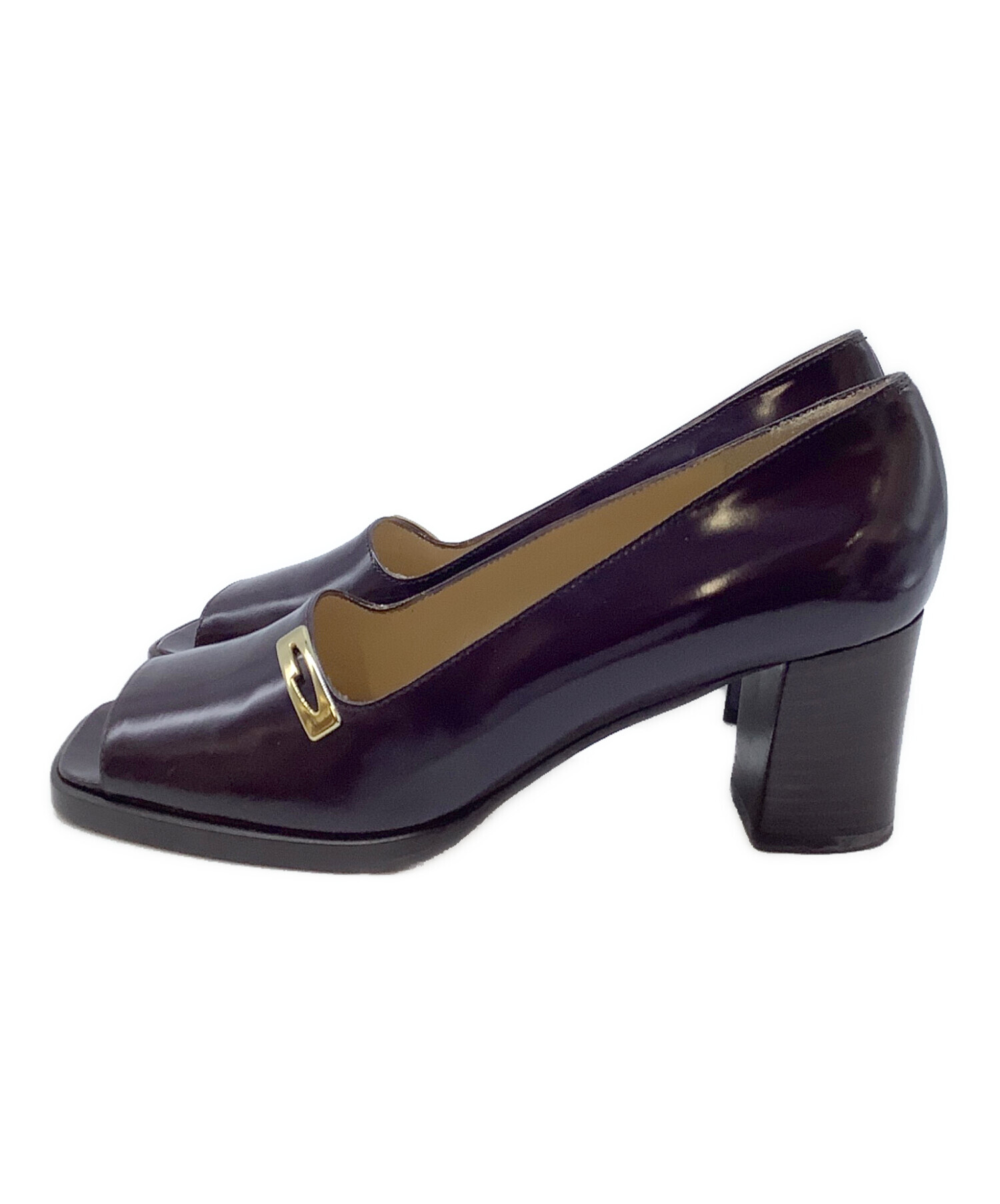 中古・古着通販】GUCCI (グッチ) オープントゥーパンプス パープル