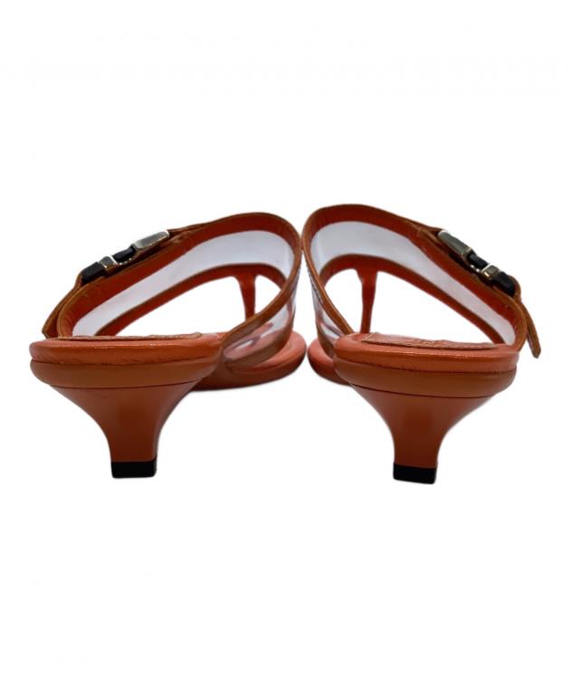 Pradaプラダオレンジミュールサンダル35.5 中古・古着通販】PRADA (プラダ) リネアロッサミュール PRADA オレンジ