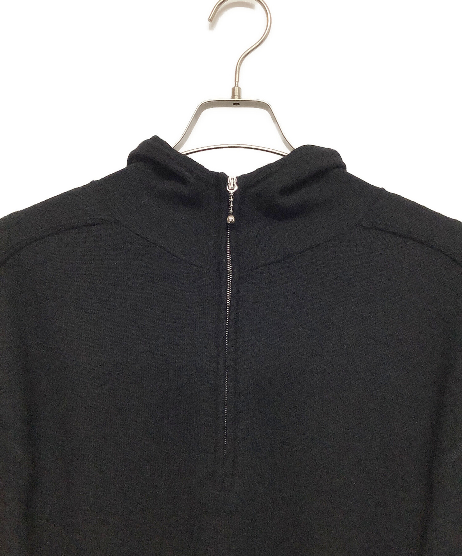 BURBERRY ハーフジップ 半袖シャツ ブラック 中古・古着通販】BURBERRY (バーバリー) ウール ハーフジップセーター