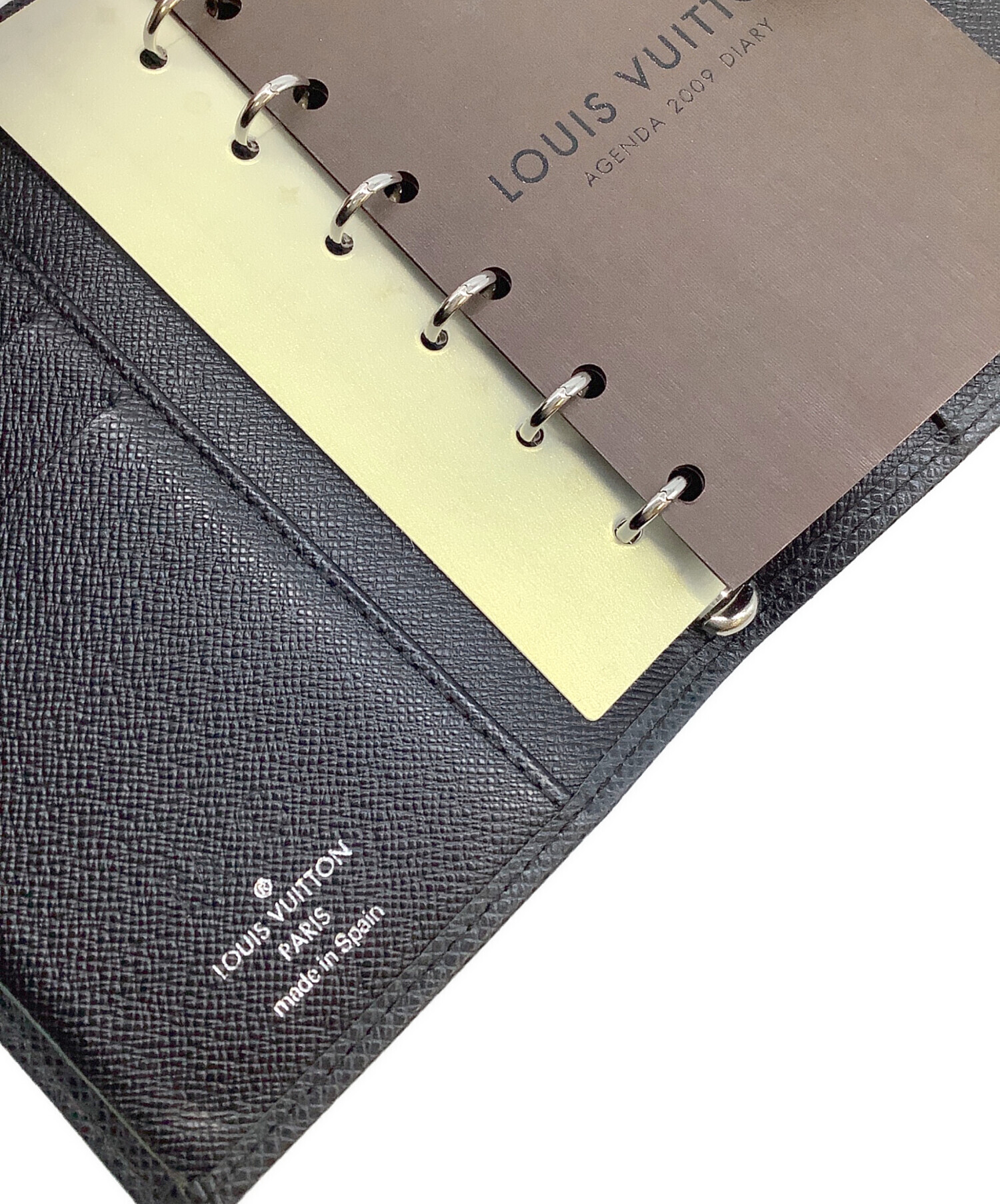 ルイヴィトンの手帳カバー 中古・古着通販】LOUIS VUITTON (ルイ ヴィトン) 手帳カバー ブラック