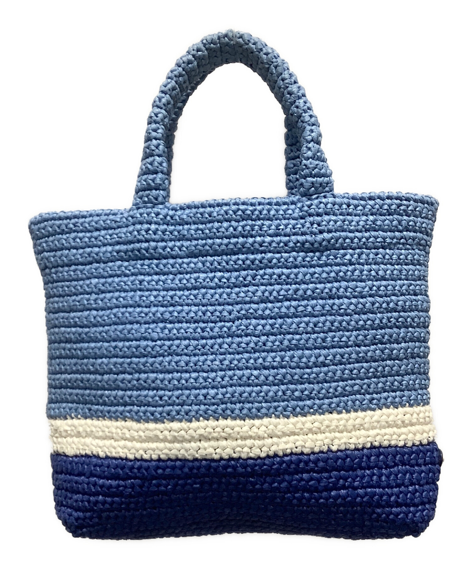 中古・古着通販】PRADA (プラダ) ストライプラフィアスモールトート