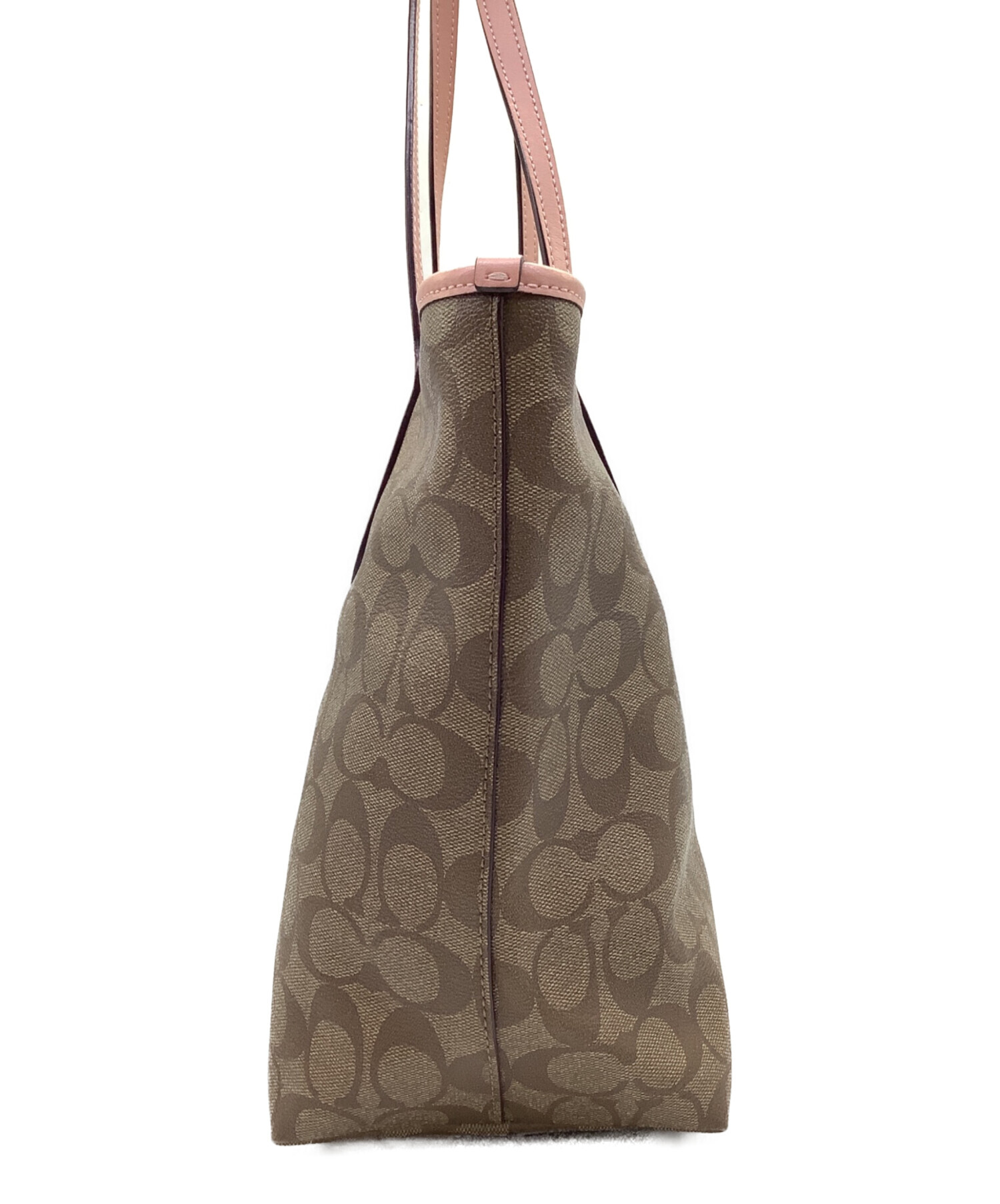 中古・古着通販】COACH (コーチ) トートバッグ ベージュ×ピンク