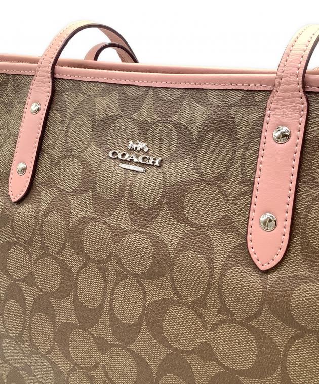中古・古着通販】COACH (コーチ) トートバッグ ベージュ×ピンク