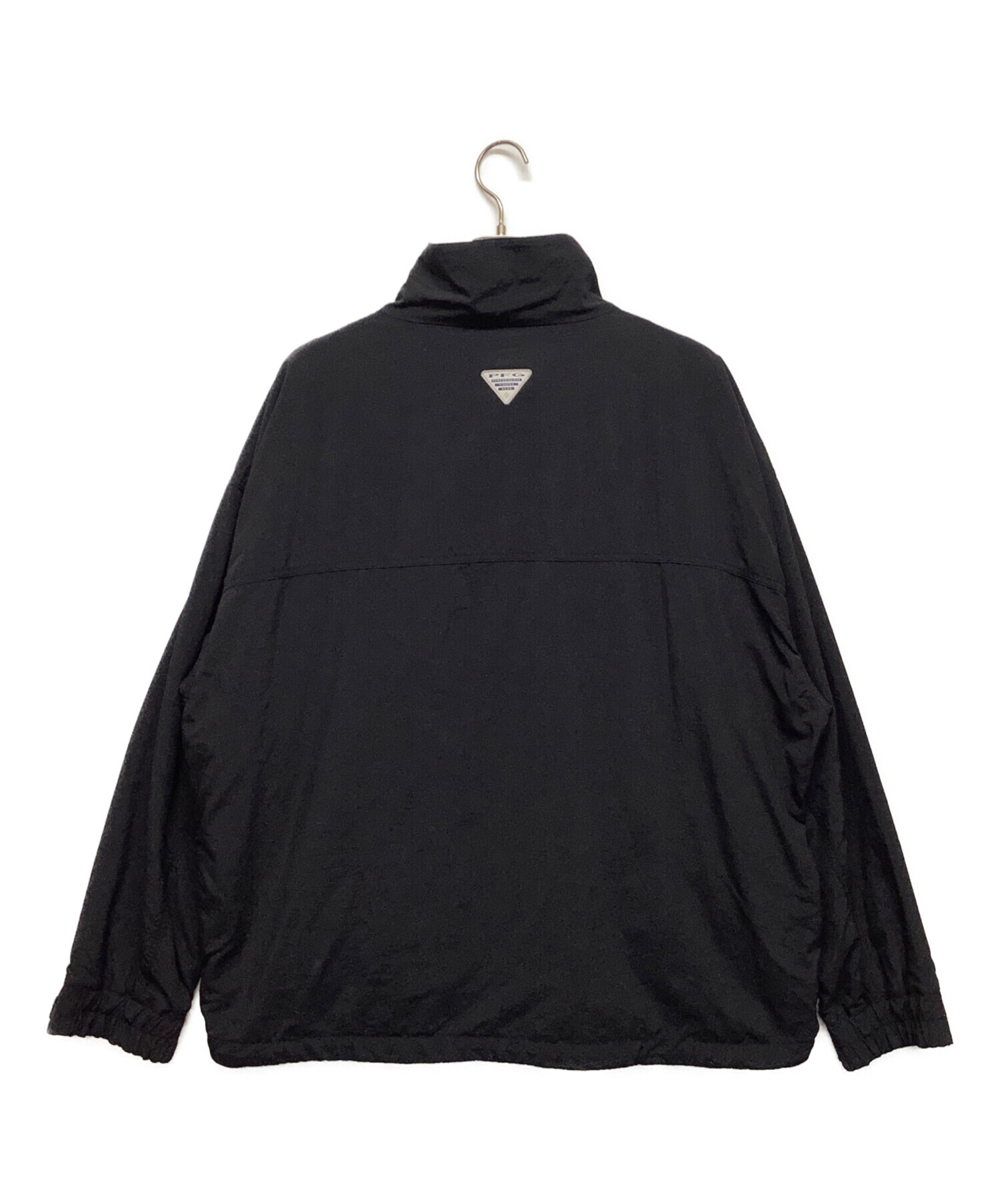 コロンビア PFG スタンドカラーナイロンジャケット 黒 メンズ Lサイズ 中古・古着通販】Columbia (コロンビア) スタンドカラーナイロン
