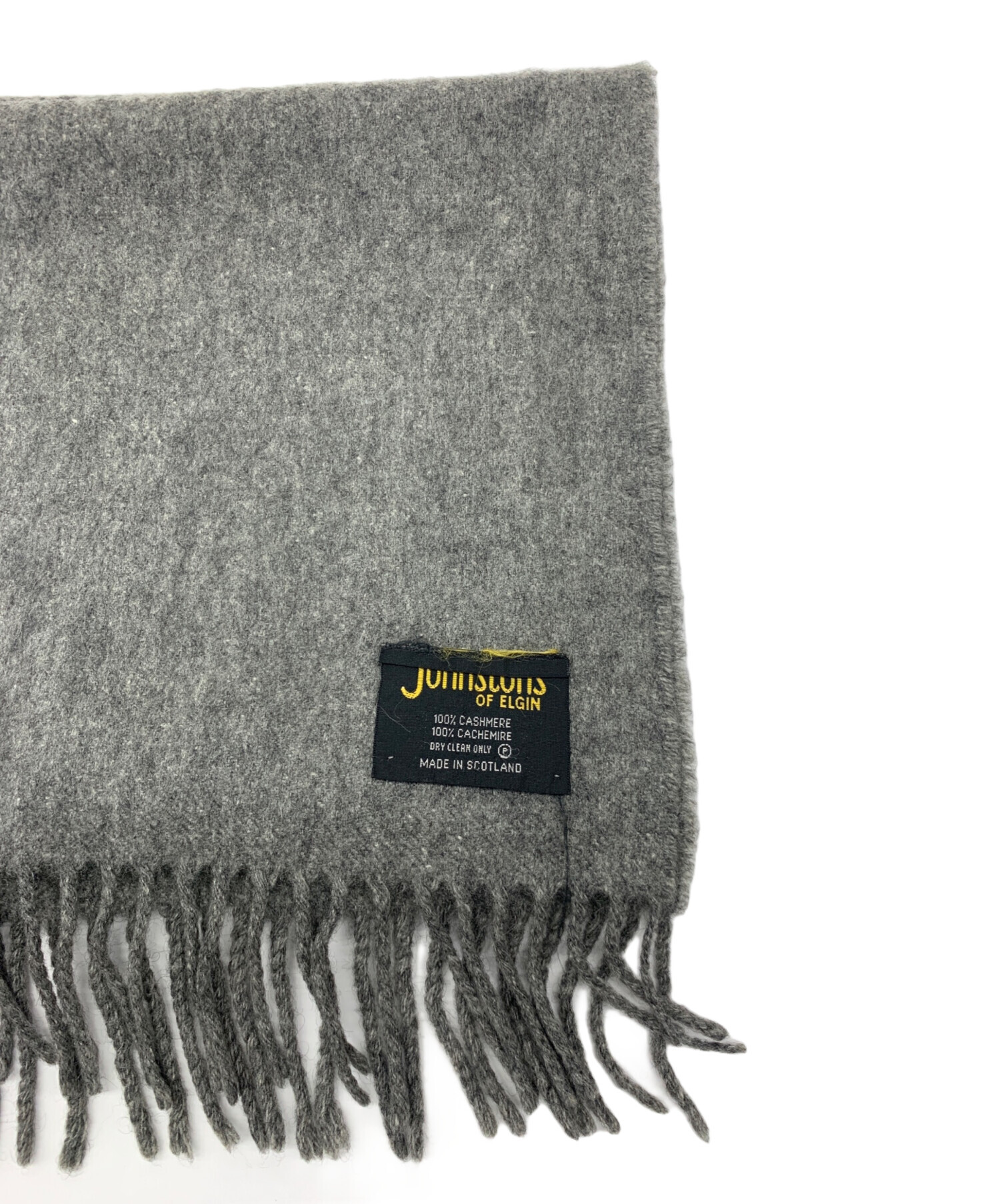 ジョンストンズ カシミヤ100％マフラー グレー系 スコットランド製 中古・古着通販】JOHNSTONS (ジョンストンズ) カシミヤストール