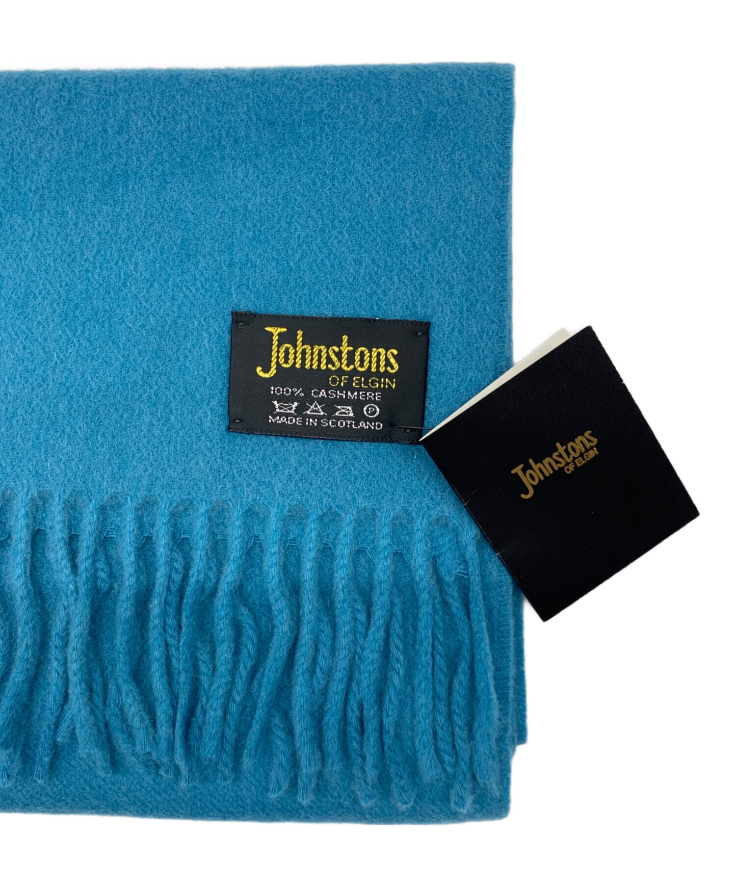 Johnstons ジョンストンズ マフラー  青 【古着】【中古】【送料無料】 中古・古着通販】JOHNSTONS (ジョンストンズ) カシミヤストール