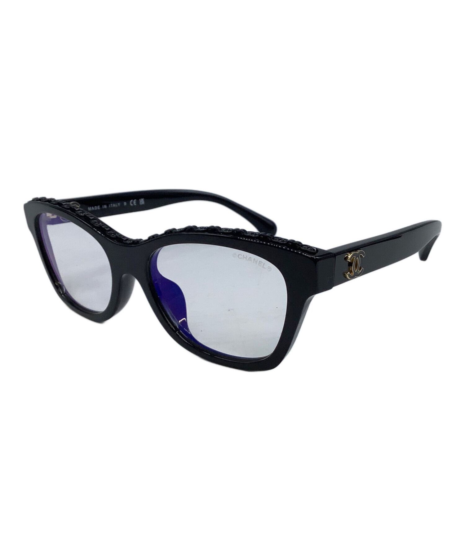 CHANEL シャネル 伊達メガネ 眼鏡 3317-A CC ブラック 中古・古着通販】CHANEL (シャネル) 伊達眼鏡 ブラック｜ブランド