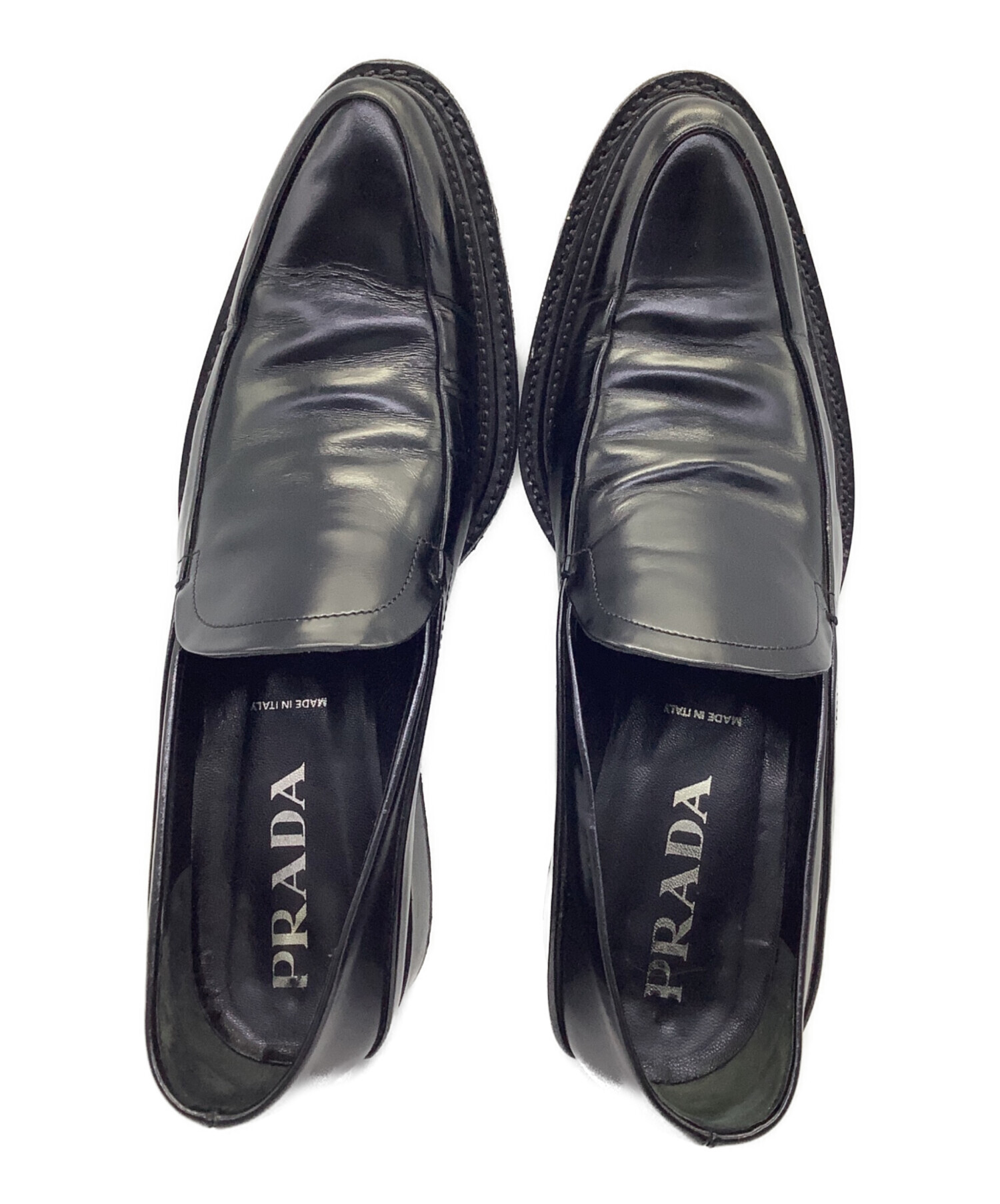 中古・古着通販】PRADA (プラダ) レザーシューズ ブラック サイズ:36